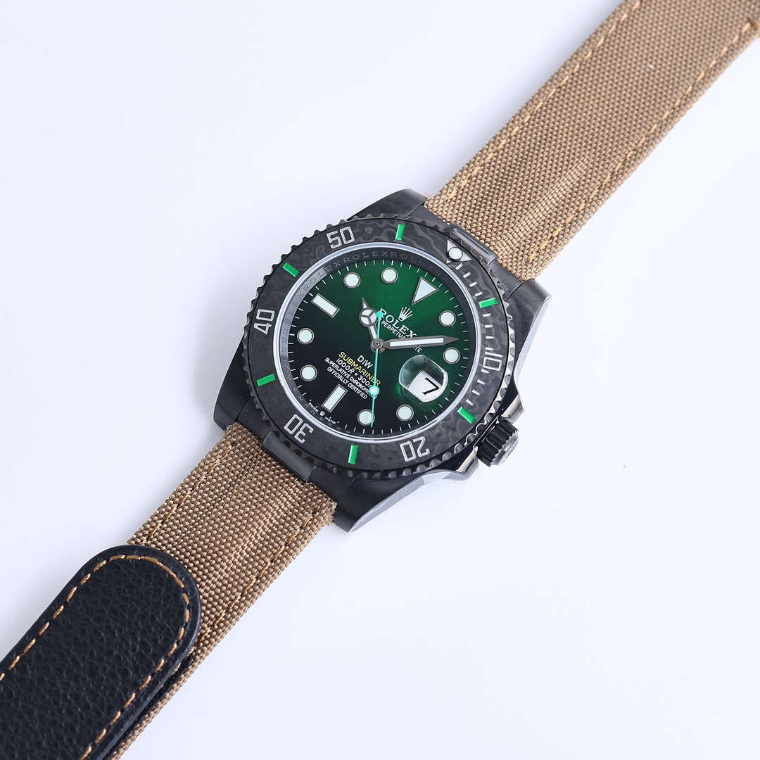 ROLEX一比一DiW綠面水鬼腕錶 碳纖維紋理潛水運動男士手錶| 8 ROLEX一比一DiW綠面水鬼腕錶 碳纖維紋理潛水運動男士手錶