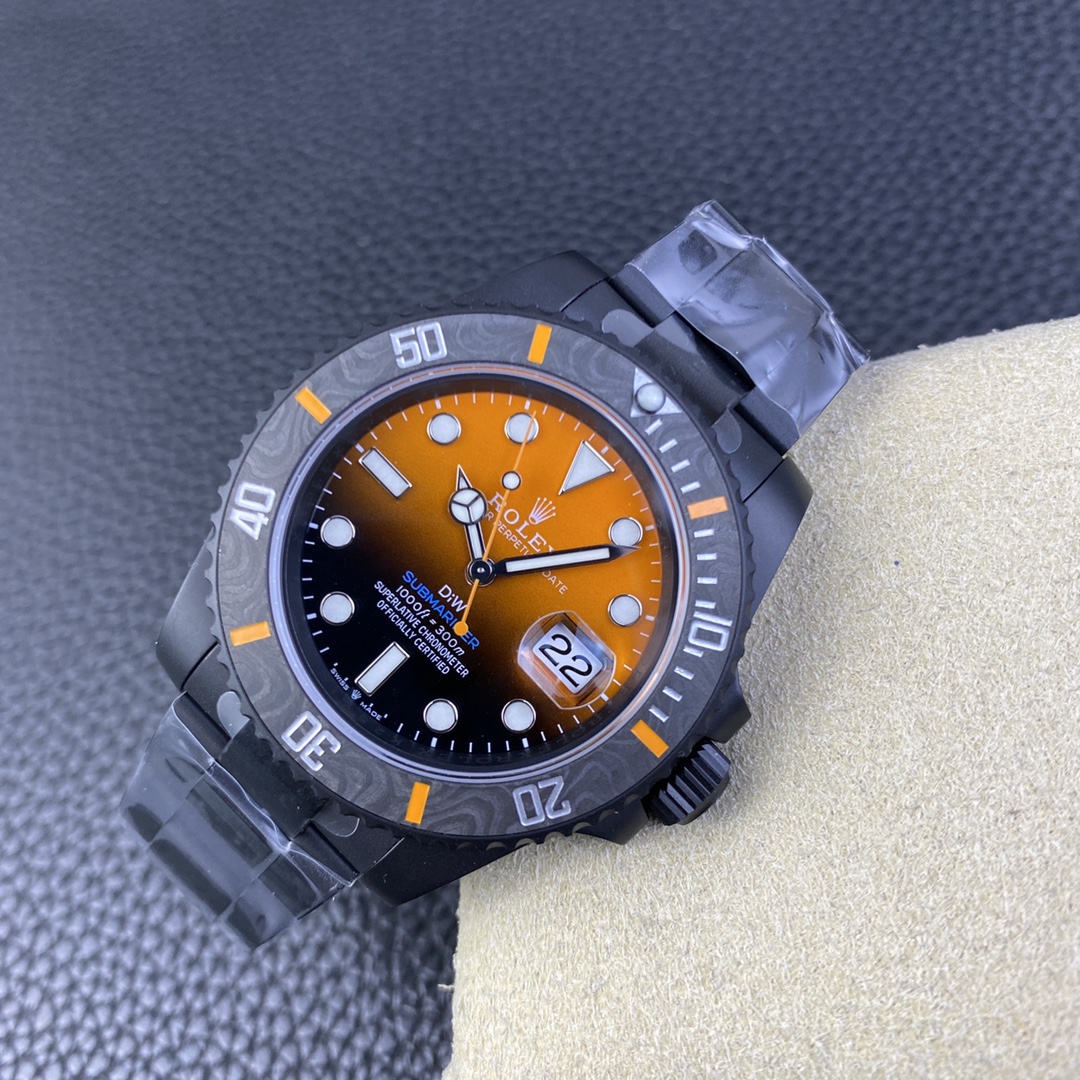 ROLEX原單DiW橘面黑殼水鬼腕錶 碳纖維潛水運動款手錶| 12 ROLEX原單DiW橘面黑殼水鬼腕錶 碳纖維潛水運動款手錶