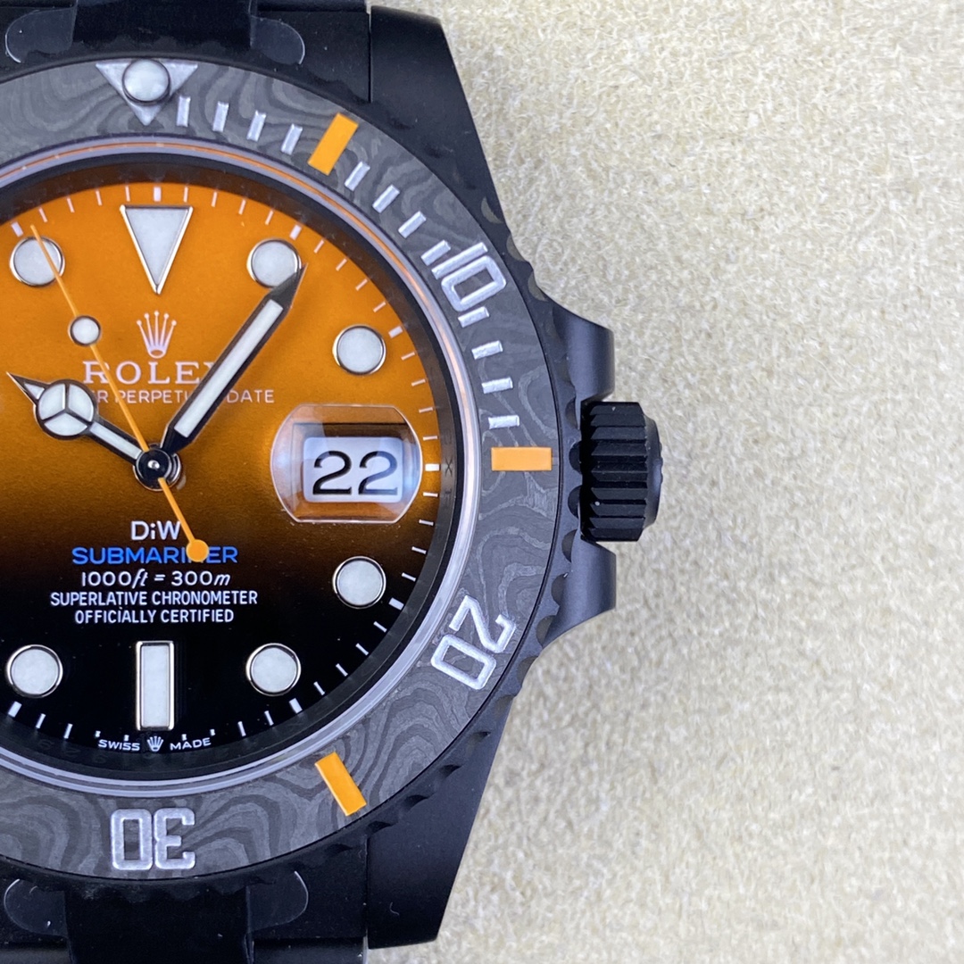 ROLEX原單DiW橘面黑殼水鬼腕錶 碳纖維潛水運動款手錶| 11 ROLEX原單DiW橘面黑殼水鬼腕錶 碳纖維潛水運動款手錶