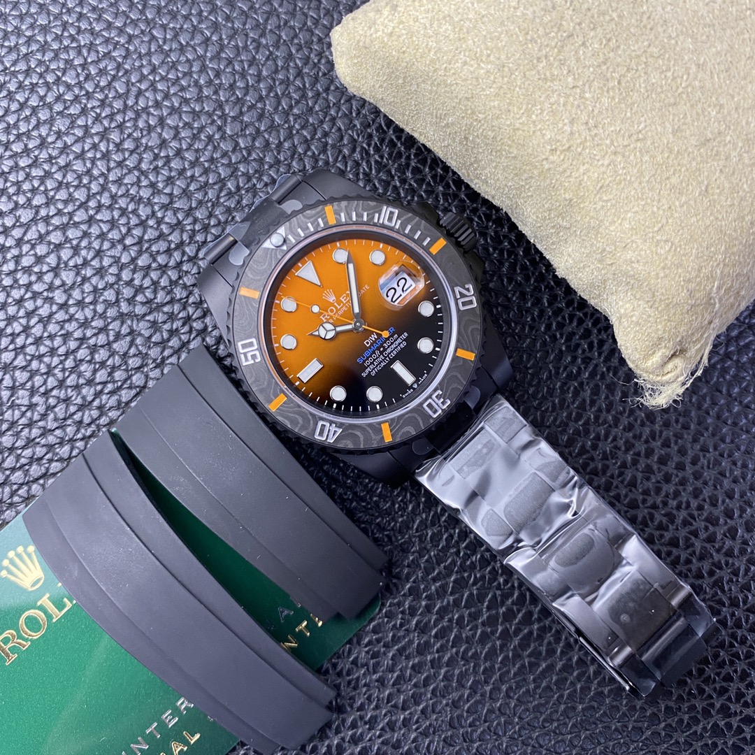 ROLEX原單DiW橘面黑殼水鬼腕錶 碳纖維潛水運動款手錶| 7 ROLEX原單DiW橘面黑殼水鬼腕錶 碳纖維潛水運動款手錶