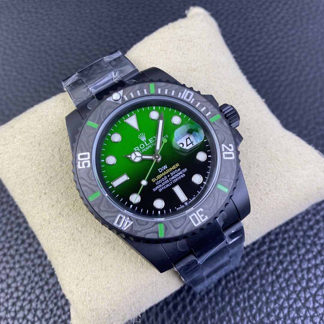 ROLEX高仿DiW綠面黑殼水鬼腕錶 碳纖維潛水風個性手錶| 14 ROLEX高仿DiW綠面黑殼水鬼腕錶 碳纖維潛水風個性手錶