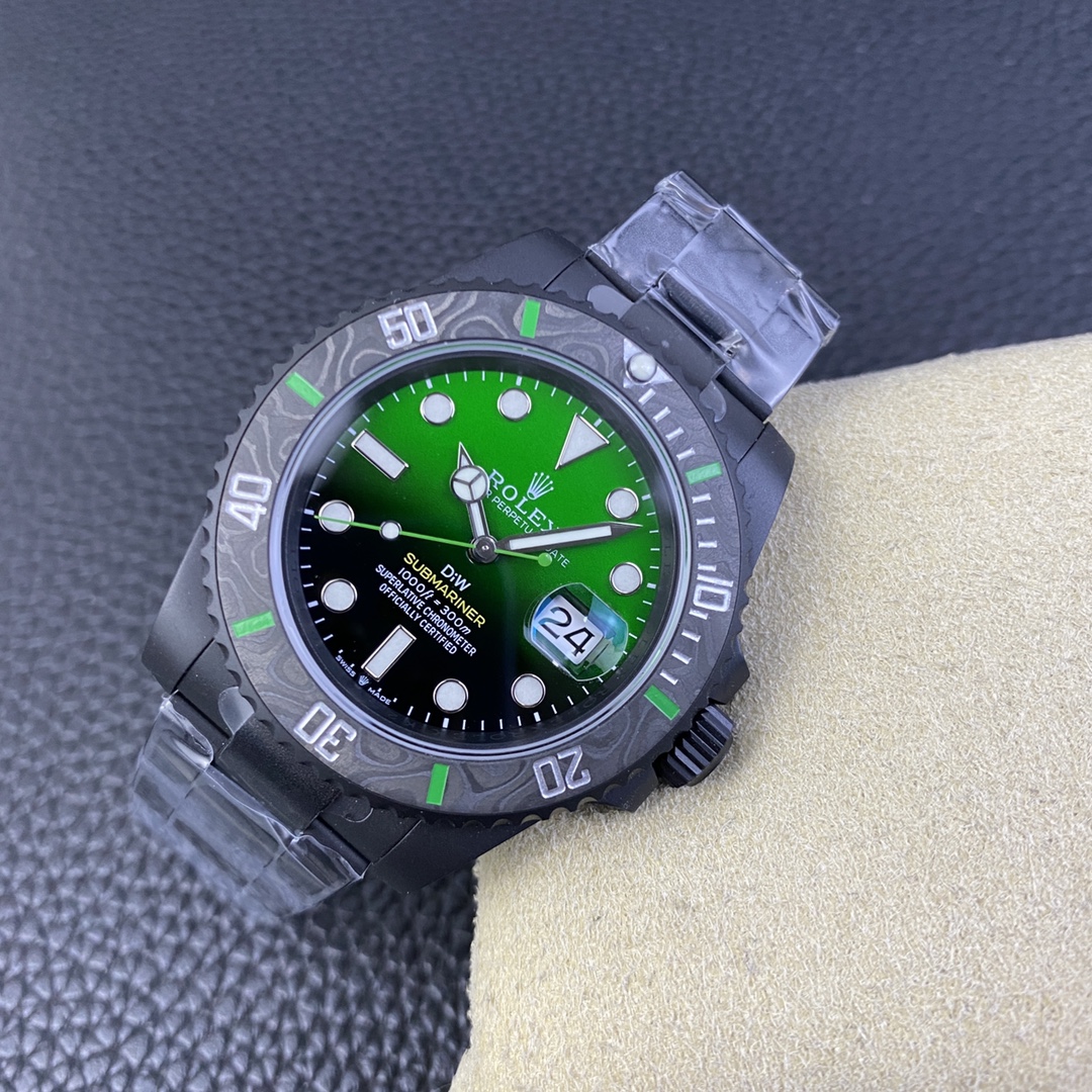 ROLEX高仿DiW綠面黑殼水鬼腕錶 碳纖維潛水風個性手錶| 12 ROLEX高仿DiW綠面黑殼水鬼腕錶 碳纖維潛水風個性手錶