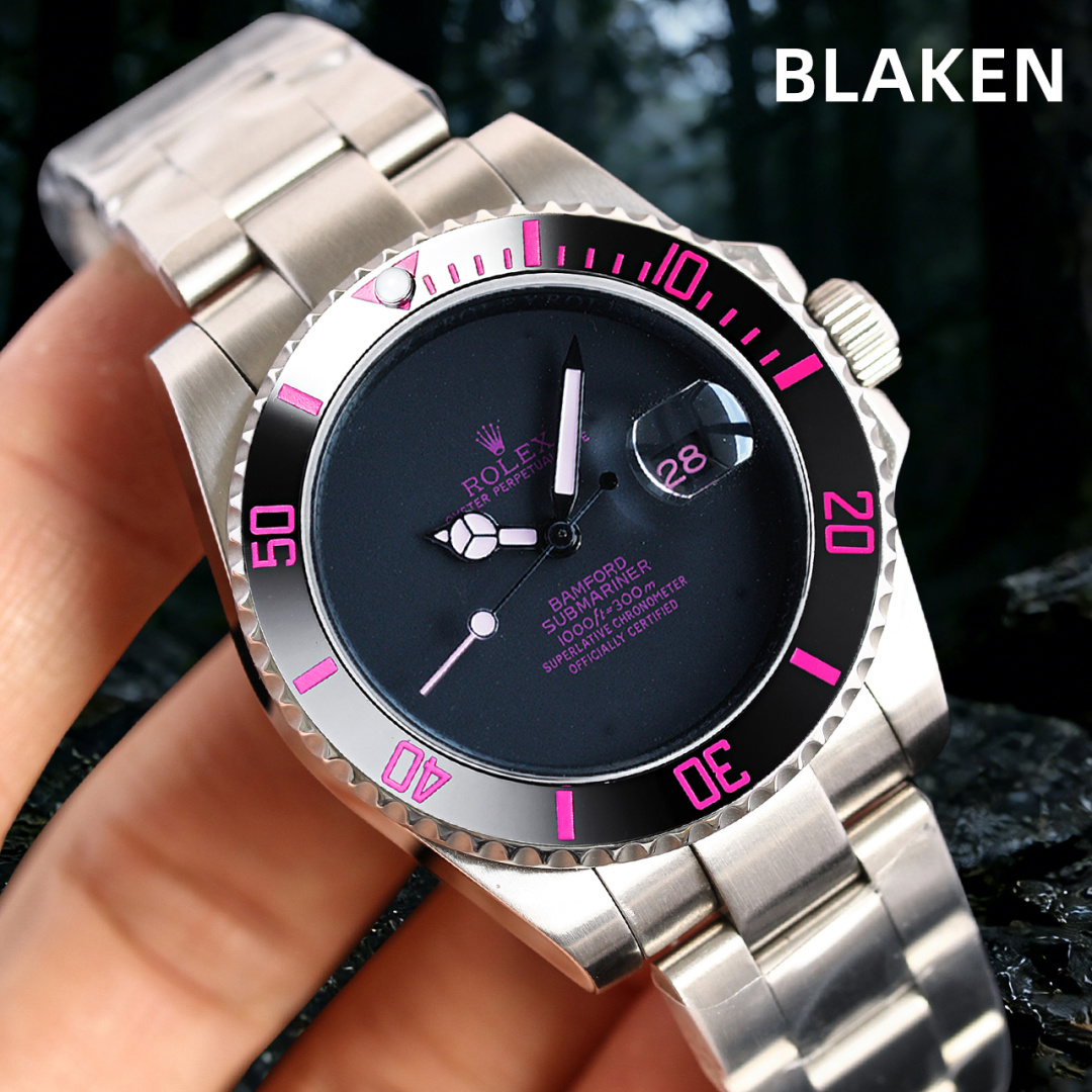 ROLEX高仿Bamford黑粉水鬼腕錶 客製化彩色刻度運動手錶| 11 ROLEX高仿Bamford黑粉水鬼腕錶 客製化彩色刻度運動手錶