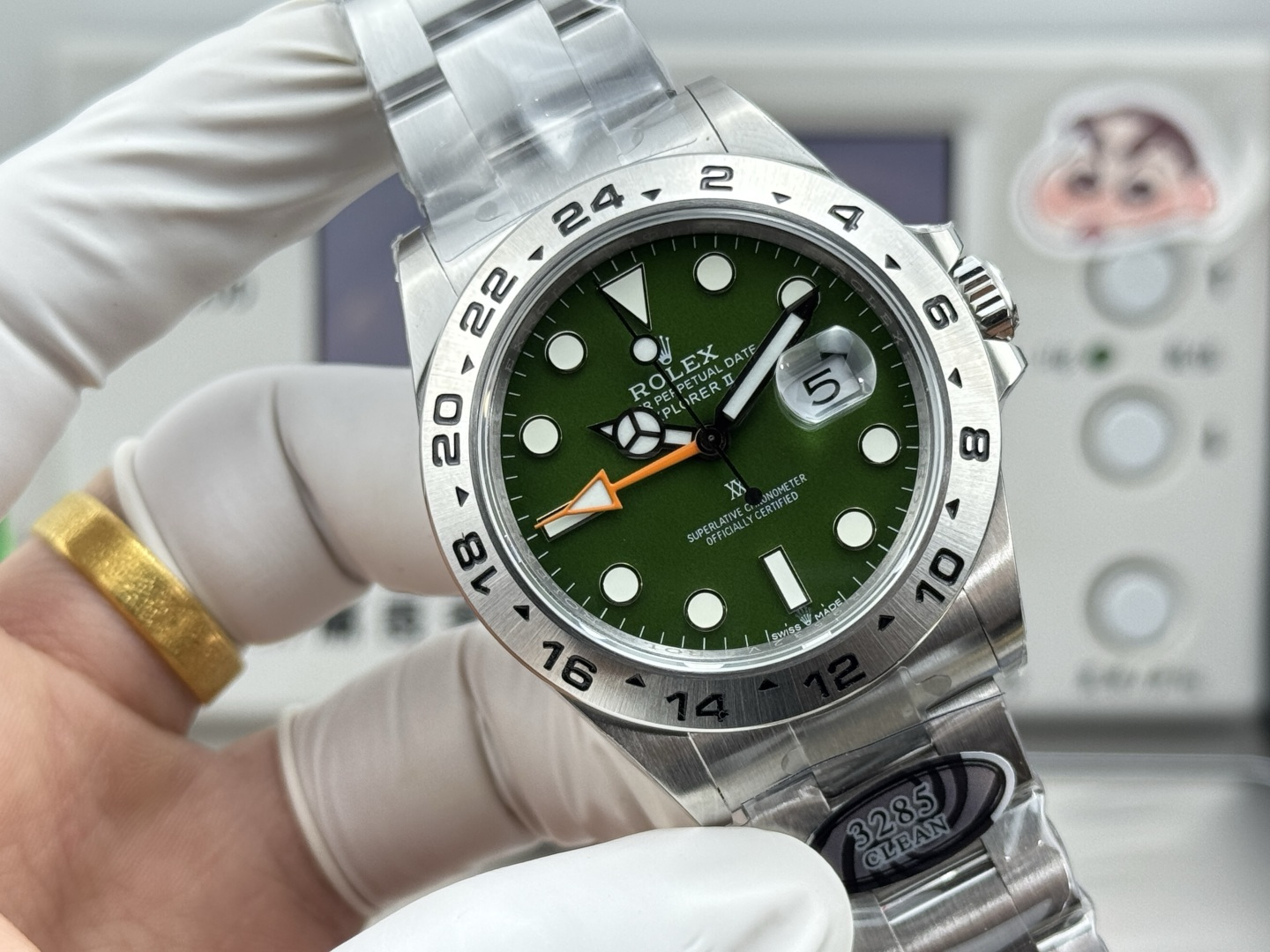 ROLEX 高仿 男款 Explorer II 綠面GMT探險者腕錶 戶外運動風