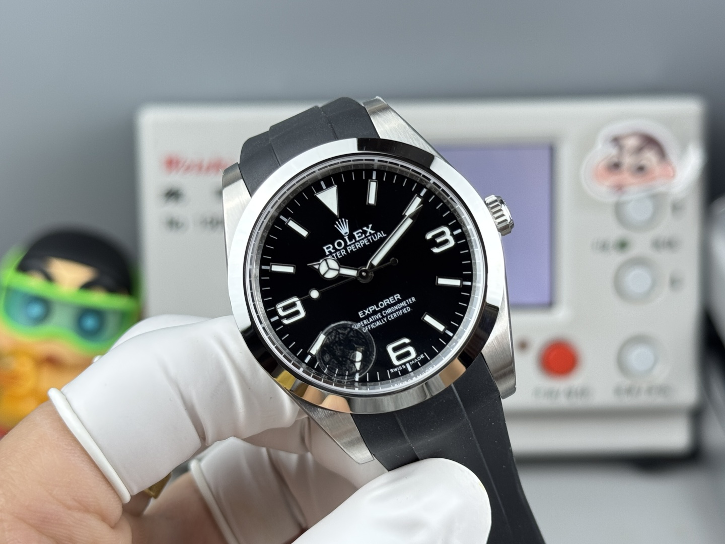 ROLEX 原單 男款 Explorer 黑面橡膠帶機械腕錶 運動休閒款| 14 ROLEX 原單 男款 Explorer 黑面橡膠帶機械腕錶 運動休閒款