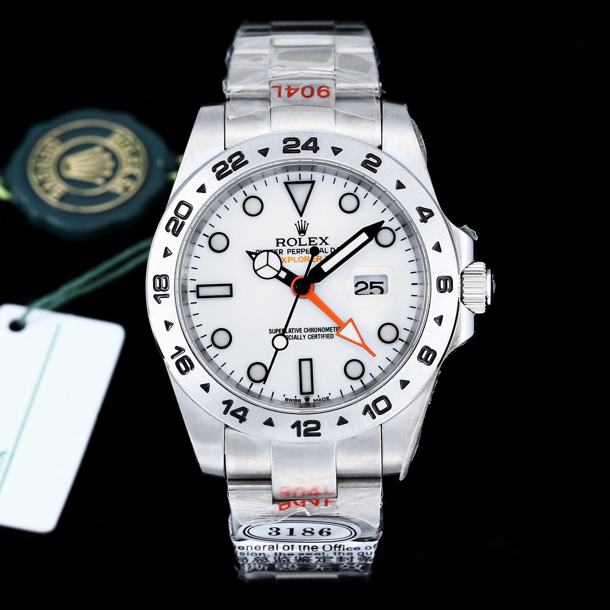 ROLEX A貨 男款 Explorer II 黑面紅針GMT機械腕錶 運動款