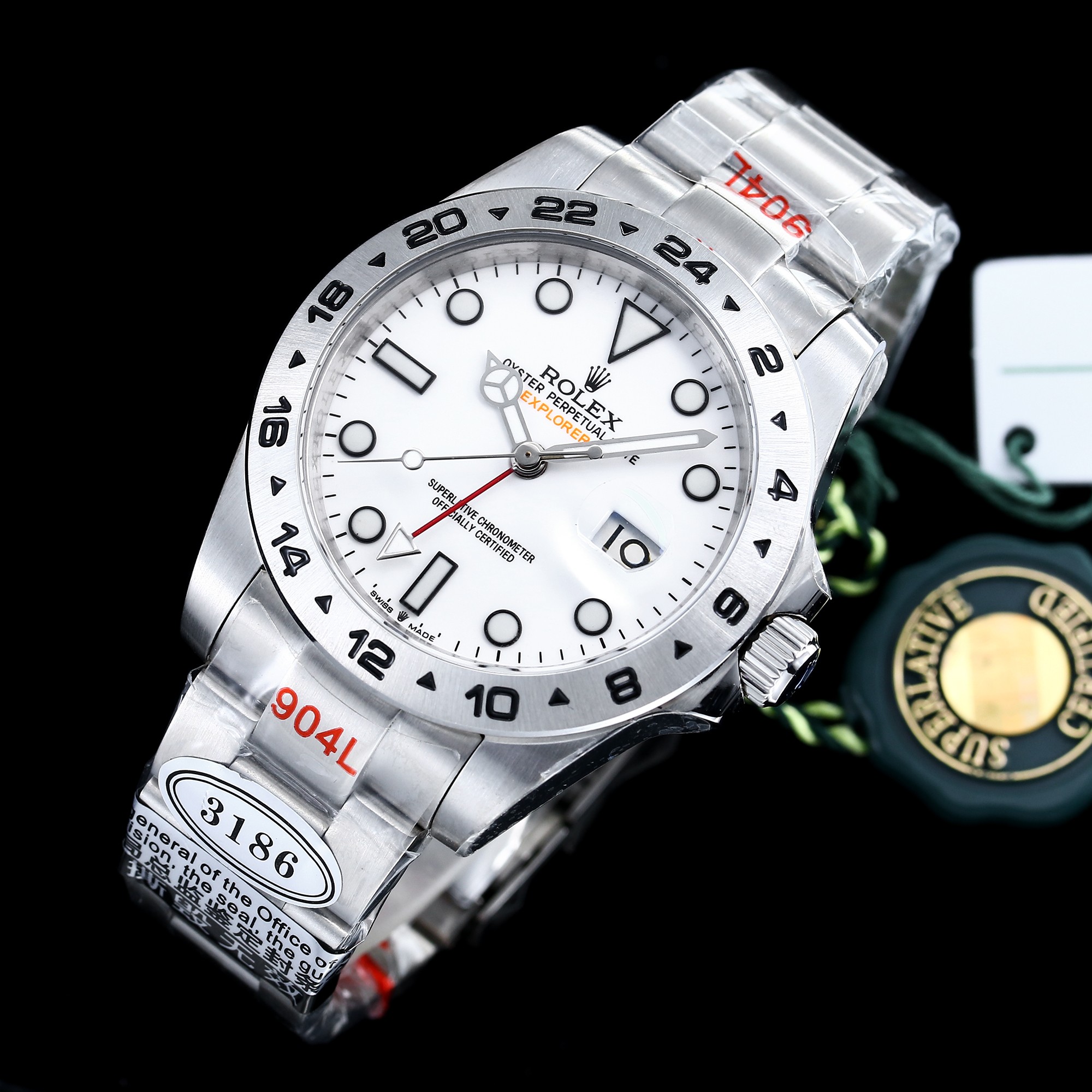 ROLEX A貨 男款 Explorer II 黑面紅針GMT機械腕錶 運動款
