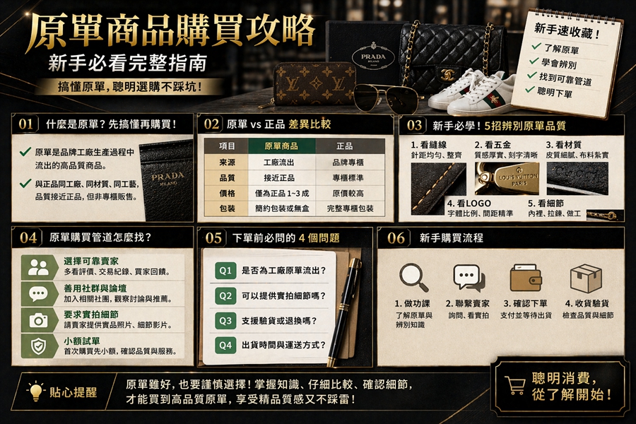 原單商品購買攻略|新手必看完整指南:搞懂原單、聰明選購不踩坑| 2 原單商品購買攻略|新手必看完整指南:搞懂原單、聰明選購不踩坑