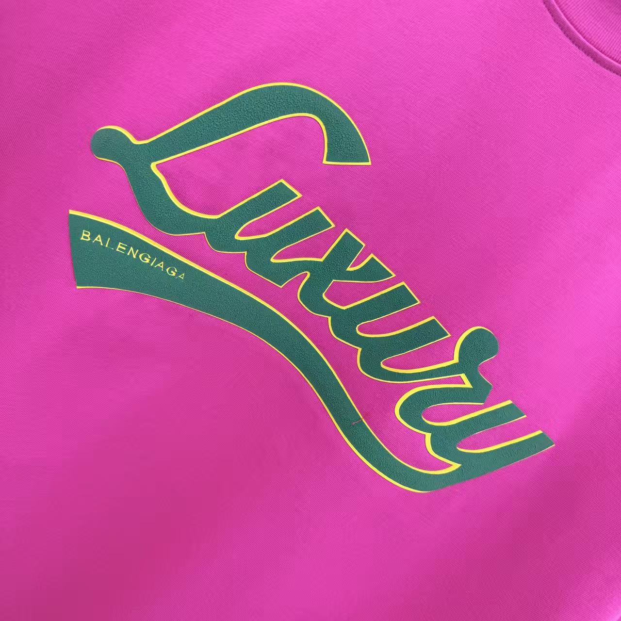 Balenciaga 高仿 Luxury字母印花短袖T恤 玫紅色潮流吸睛款| 9 Balenciaga 高仿 Luxury字母印花短袖T恤 玫紅色潮流吸睛款