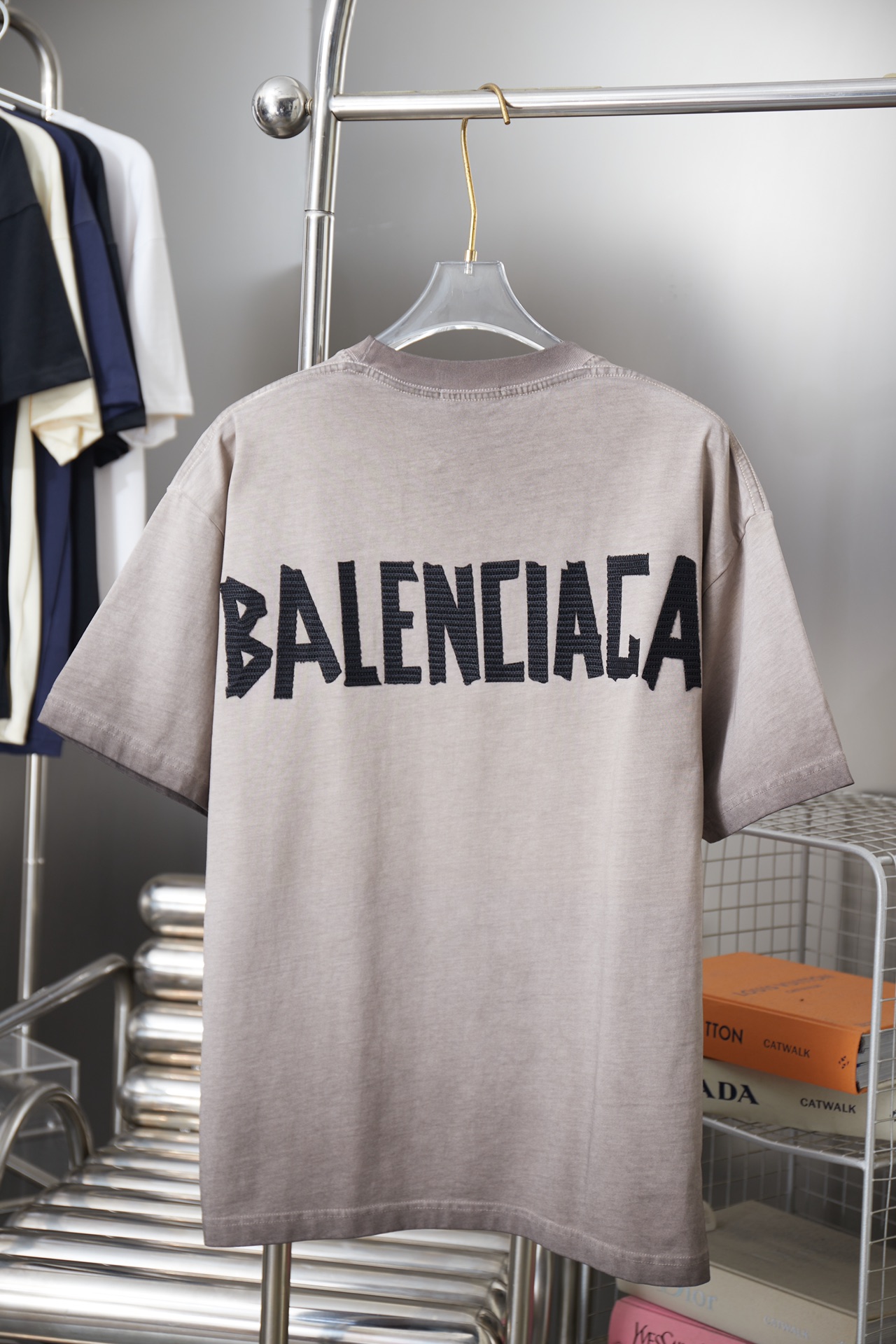 Balenciaga 高仿 雙B刺繡短袖T恤 素面百搭圓領上衣 灰色| 14 Balenciaga 高仿 雙B刺繡短袖T恤 素面百搭圓領上衣 灰色