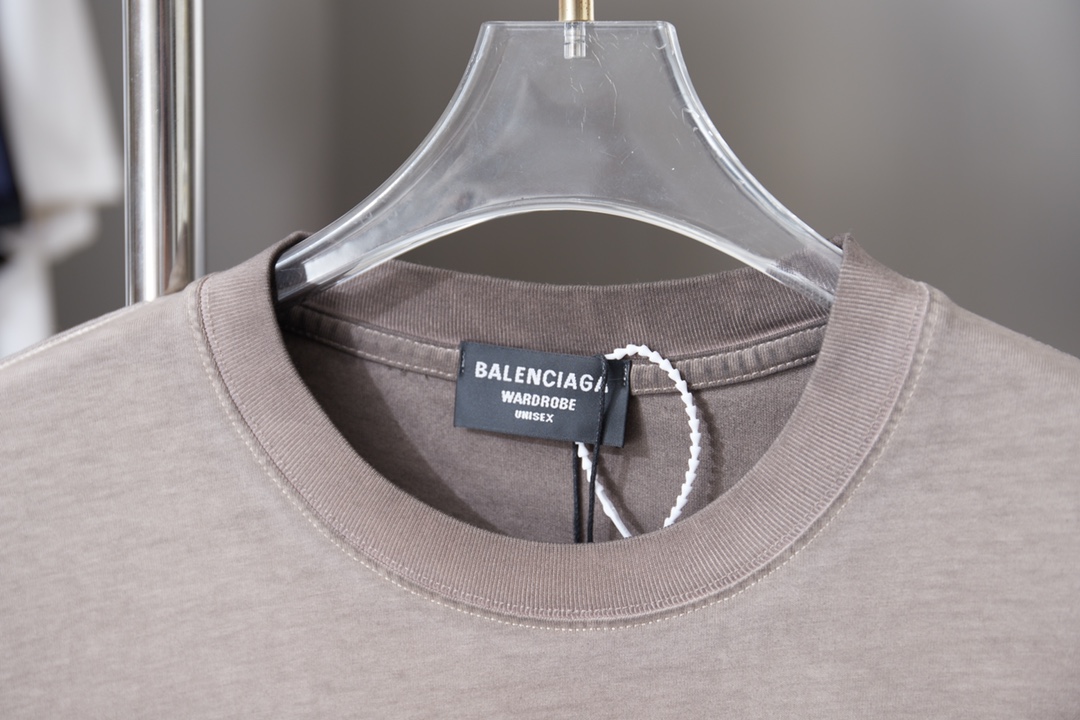 Balenciaga 高仿 雙B刺繡短袖T恤 素面百搭圓領上衣 灰色| 13 Balenciaga 高仿 雙B刺繡短袖T恤 素面百搭圓領上衣 灰色