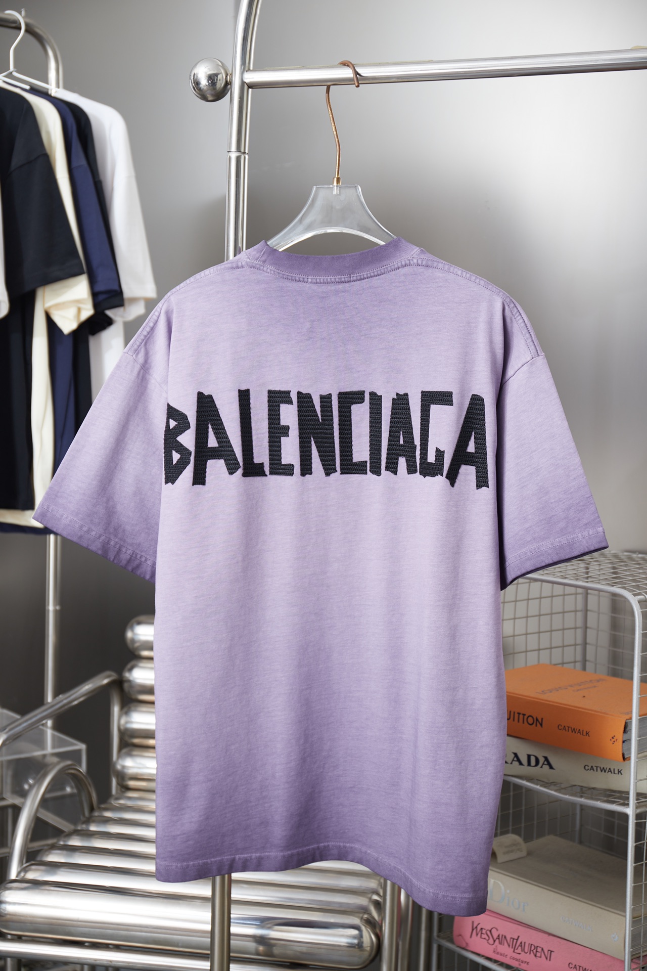 Balenciaga 一比一 雙B標誌短袖T恤 簡約寬鬆潮流上衣 紫色| 14 Balenciaga 一比一 雙B標誌短袖T恤 簡約寬鬆潮流上衣 紫色