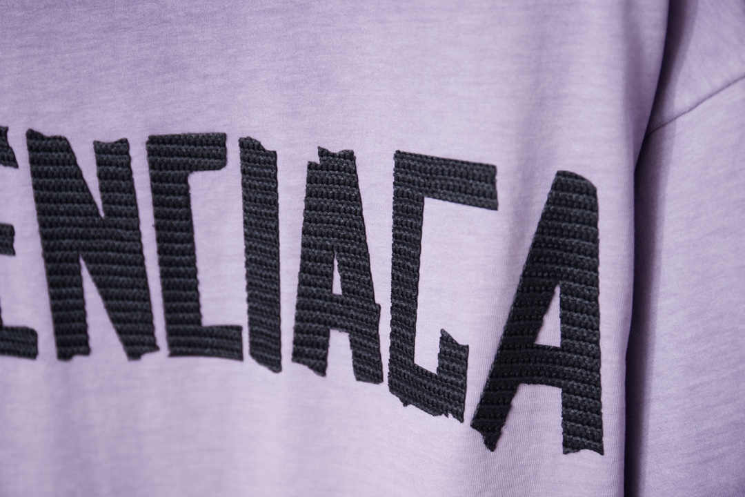 Balenciaga 一比一 雙B標誌短袖T恤 簡約寬鬆潮流上衣 紫色| 9 Balenciaga 一比一 雙B標誌短袖T恤 簡約寬鬆潮流上衣 紫色
