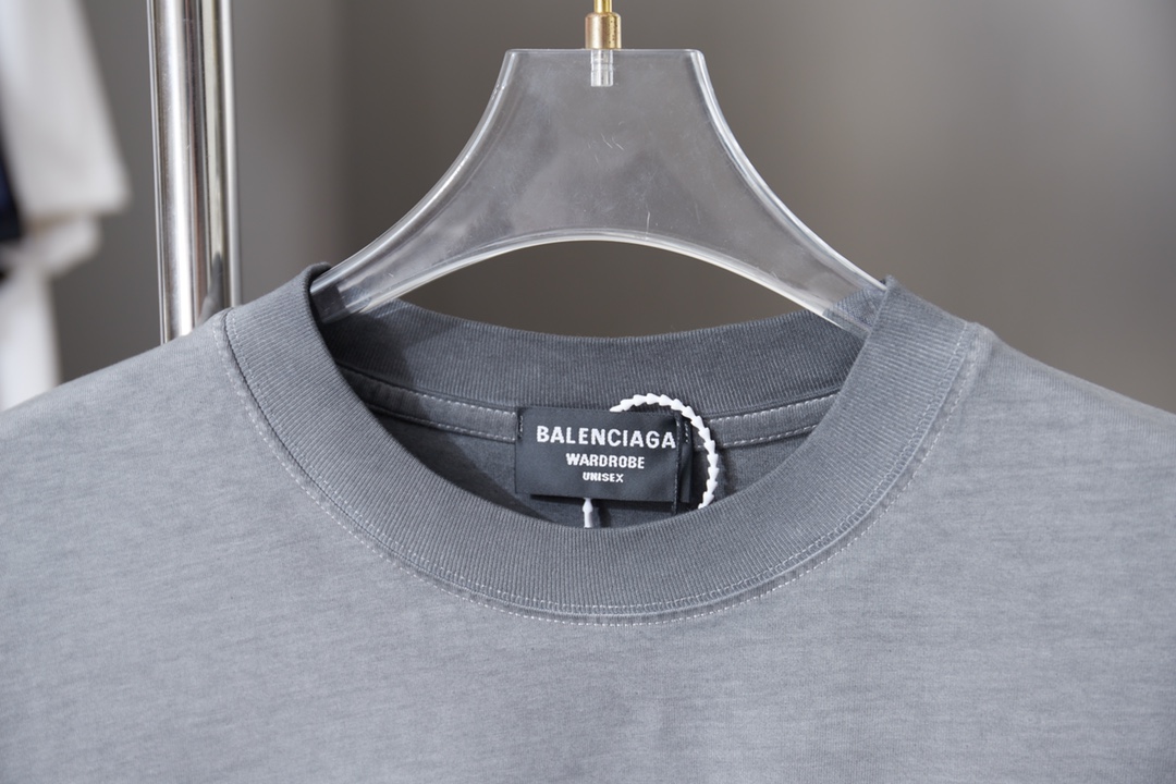 Balenciaga 高仿 雙B刺繡短袖T恤 潮流寬鬆休閒上衣 淺灰色| 13 Balenciaga 高仿 雙B刺繡短袖T恤 潮流寬鬆休閒上衣 淺灰色
