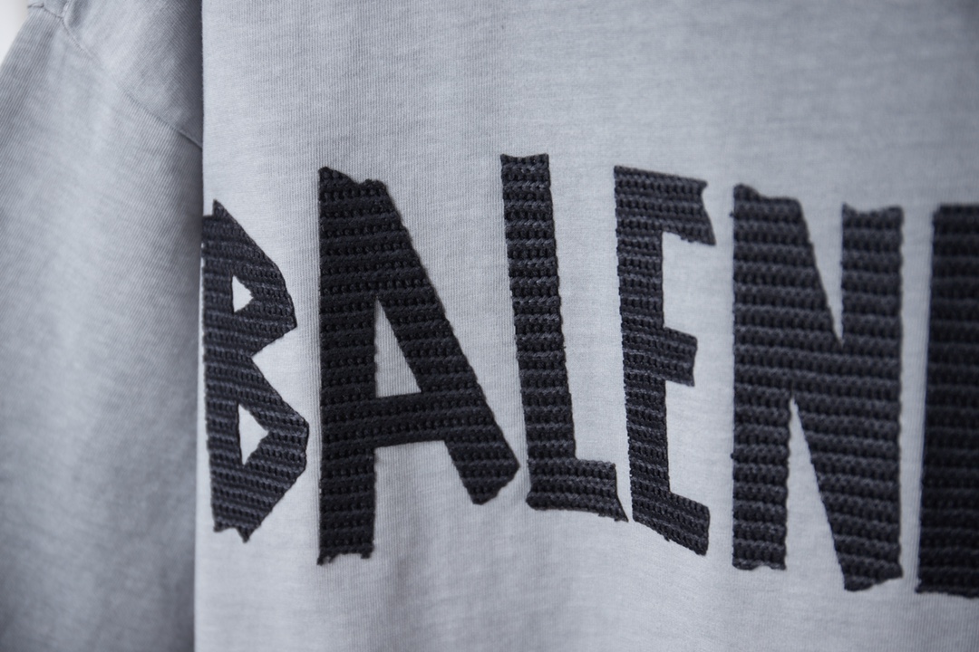 Balenciaga 高仿 雙B刺繡短袖T恤 潮流寬鬆休閒上衣 淺灰色| 9 Balenciaga 高仿 雙B刺繡短袖T恤 潮流寬鬆休閒上衣 淺灰色