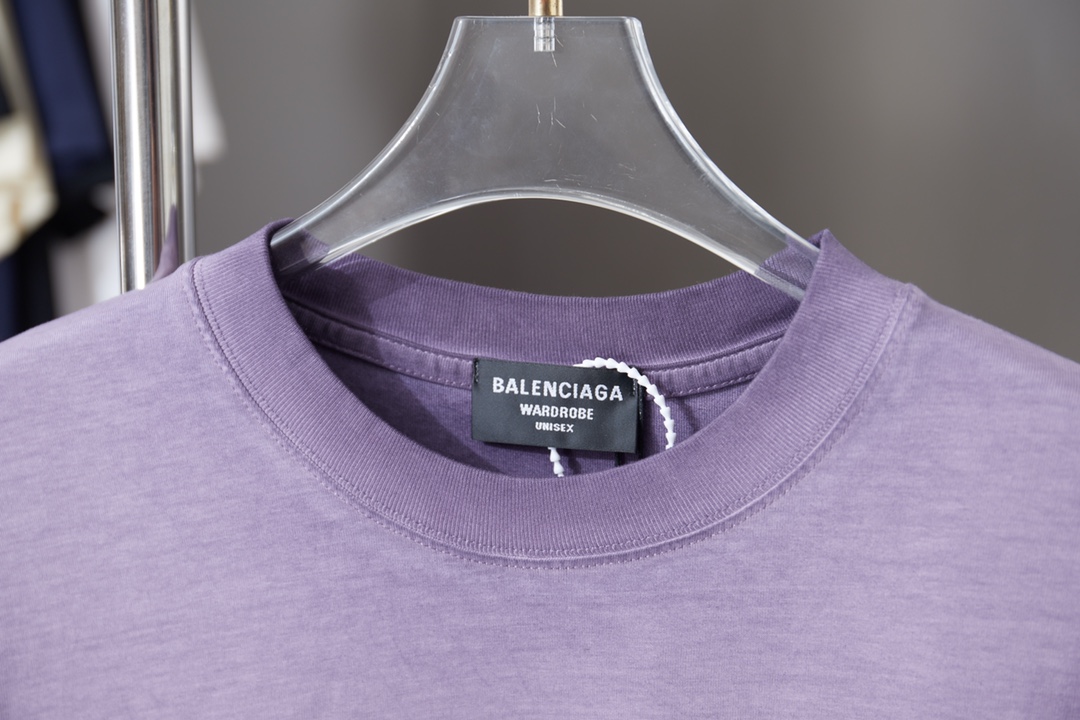 Balenciaga A貨 拼接字母短袖T恤 潮流印花設計寬鬆上衣 紫色| 13 Balenciaga A貨 拼接字母短袖T恤 潮流印花設計寬鬆上衣 紫色