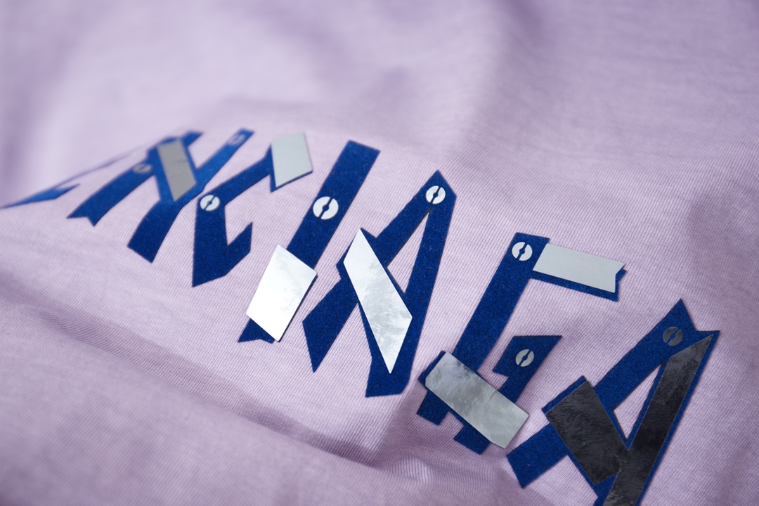 Balenciaga A貨 拼接字母短袖T恤 潮流印花設計寬鬆上衣 紫色| 11 Balenciaga A貨 拼接字母短袖T恤 潮流印花設計寬鬆上衣 紫色