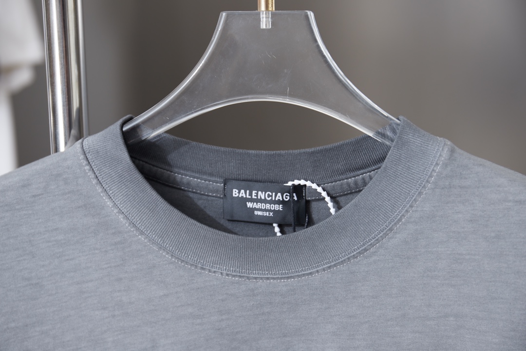 Balenciaga 高仿 拼接字母短袖T恤 潮流設計寬鬆上衣 灰色| 13 Balenciaga 高仿 拼接字母短袖T恤 潮流設計寬鬆上衣 灰色