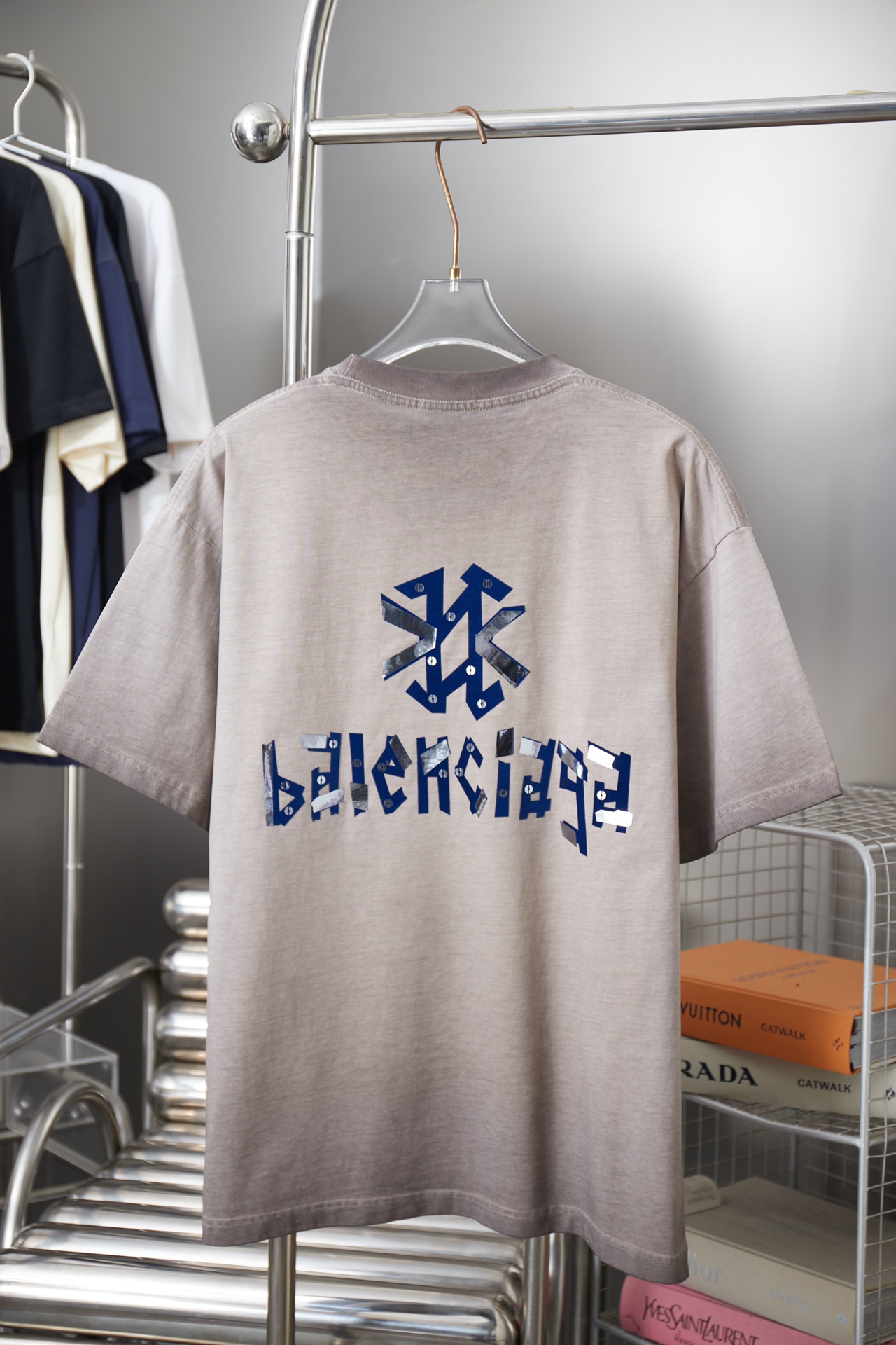 Balenciaga 原單 拼接字母短袖T恤 潮流印花寬鬆上衣 黑灰色| 14 Balenciaga 原單 拼接字母短袖T恤 潮流印花寬鬆上衣 黑灰色