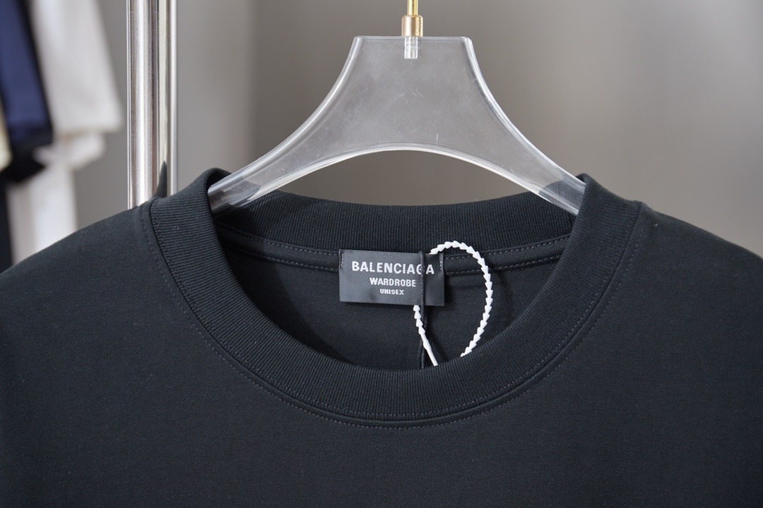 Balenciaga 高仿 個性字母印花短袖T恤 潮流寬鬆休閒上衣 黑色| 13 Balenciaga 高仿 個性字母印花短袖T恤 潮流寬鬆休閒上衣 黑色