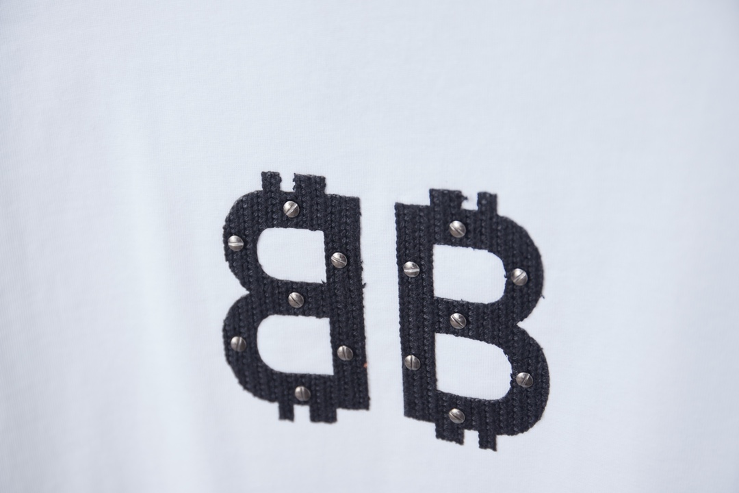 Balenciaga 高仿BB刺繡短袖T恤 寬鬆版簡約設計男女同款百搭白色| 12 Balenciaga 高仿BB刺繡短袖T恤 寬鬆版簡約設計男女同款百搭白色