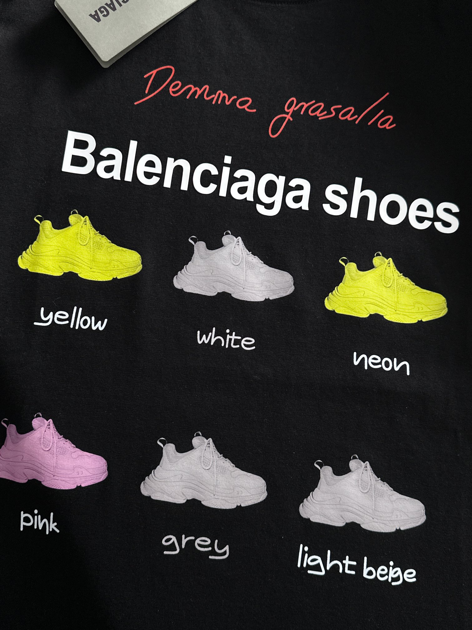 Balenciaga 一比一鞋款印花短袖T恤 寬鬆版個性潮流男女同款黑色| 11 Balenciaga 一比一鞋款印花短袖T恤 寬鬆版個性潮流男女同款黑色