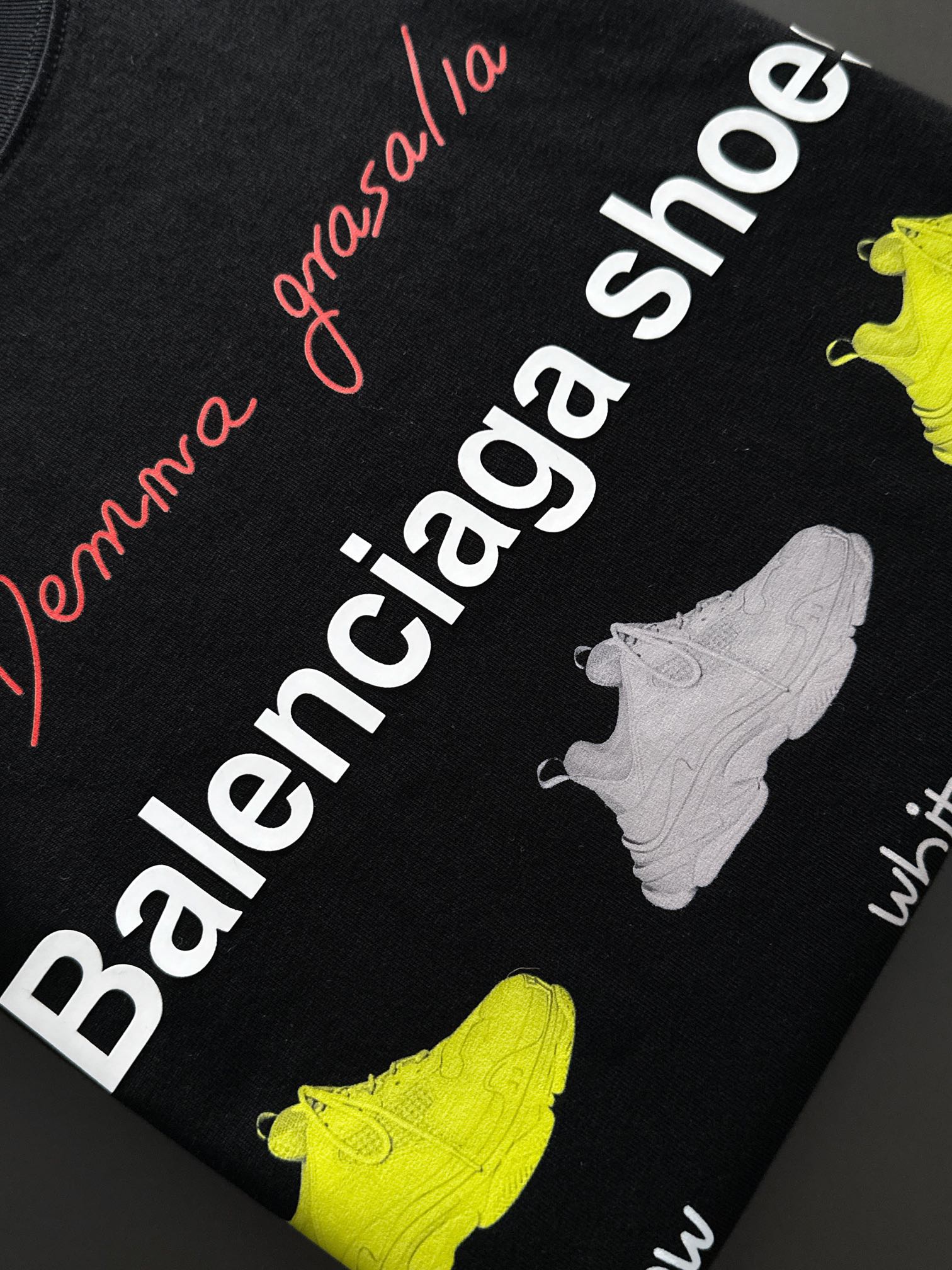 Balenciaga 一比一鞋款印花短袖T恤 寬鬆版個性潮流男女同款黑色| 9 Balenciaga 一比一鞋款印花短袖T恤 寬鬆版個性潮流男女同款黑色