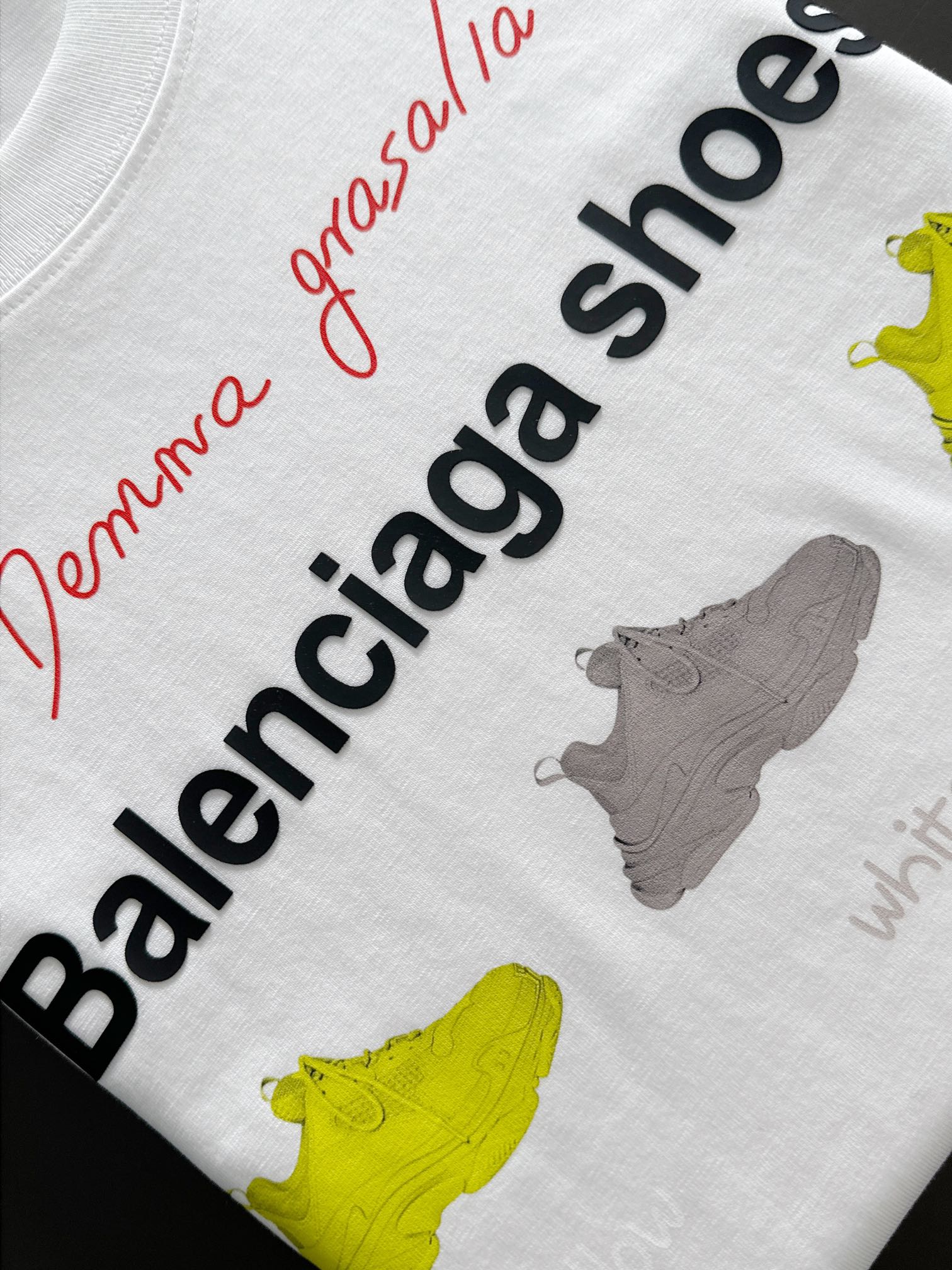 Balenciaga 原單鞋款印花短袖T恤 寬鬆版潮流百搭男女同款白色| 11 Balenciaga 原單鞋款印花短袖T恤 寬鬆版潮流百搭男女同款白色
