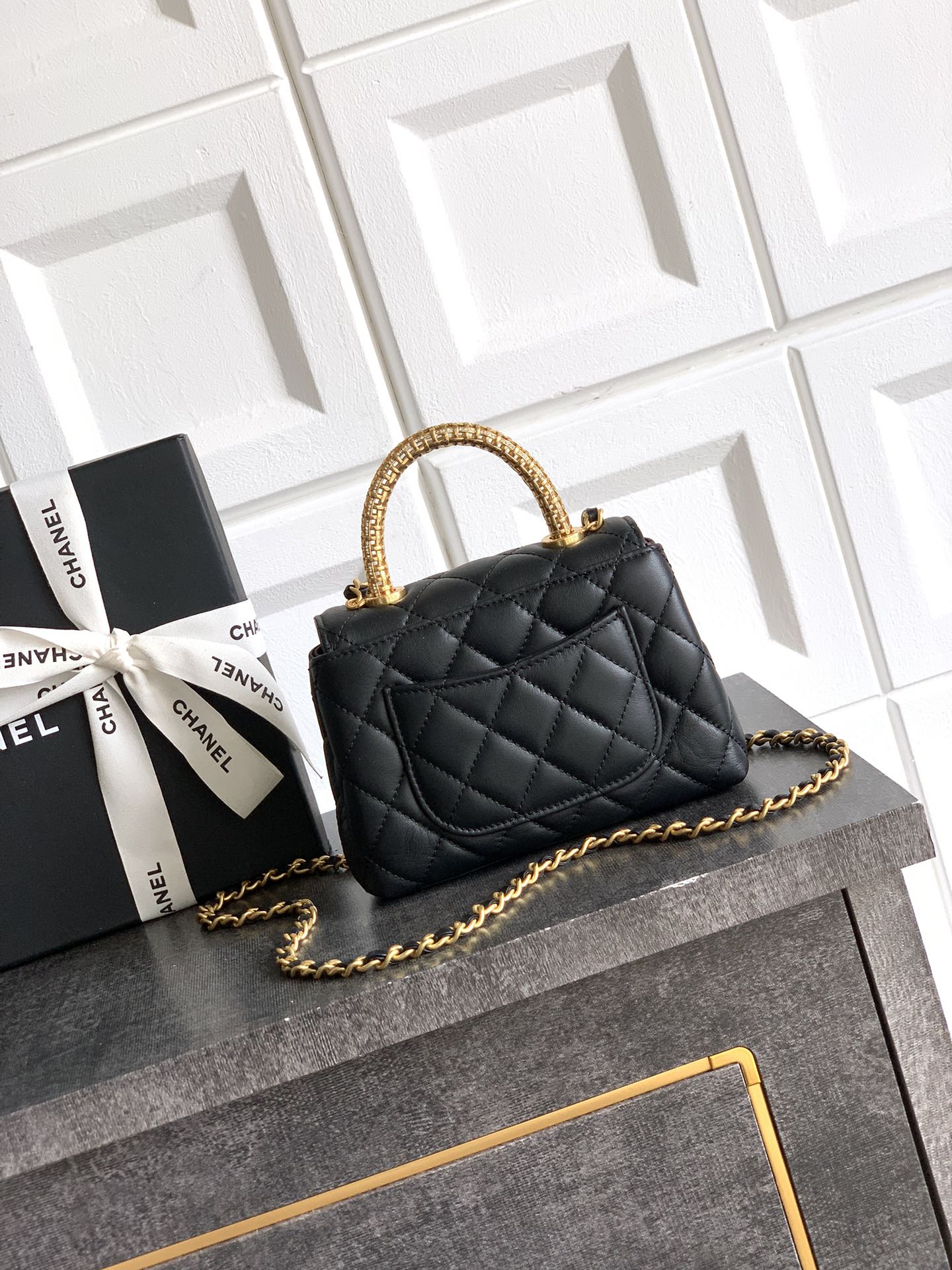 Chanel 高仿 女款 Coco Handle 迷你菱格手提包 黑色 氣質百搭款| 13 Chanel 高仿 女款 Coco Handle 迷你菱格手提包 黑色 氣質百搭款