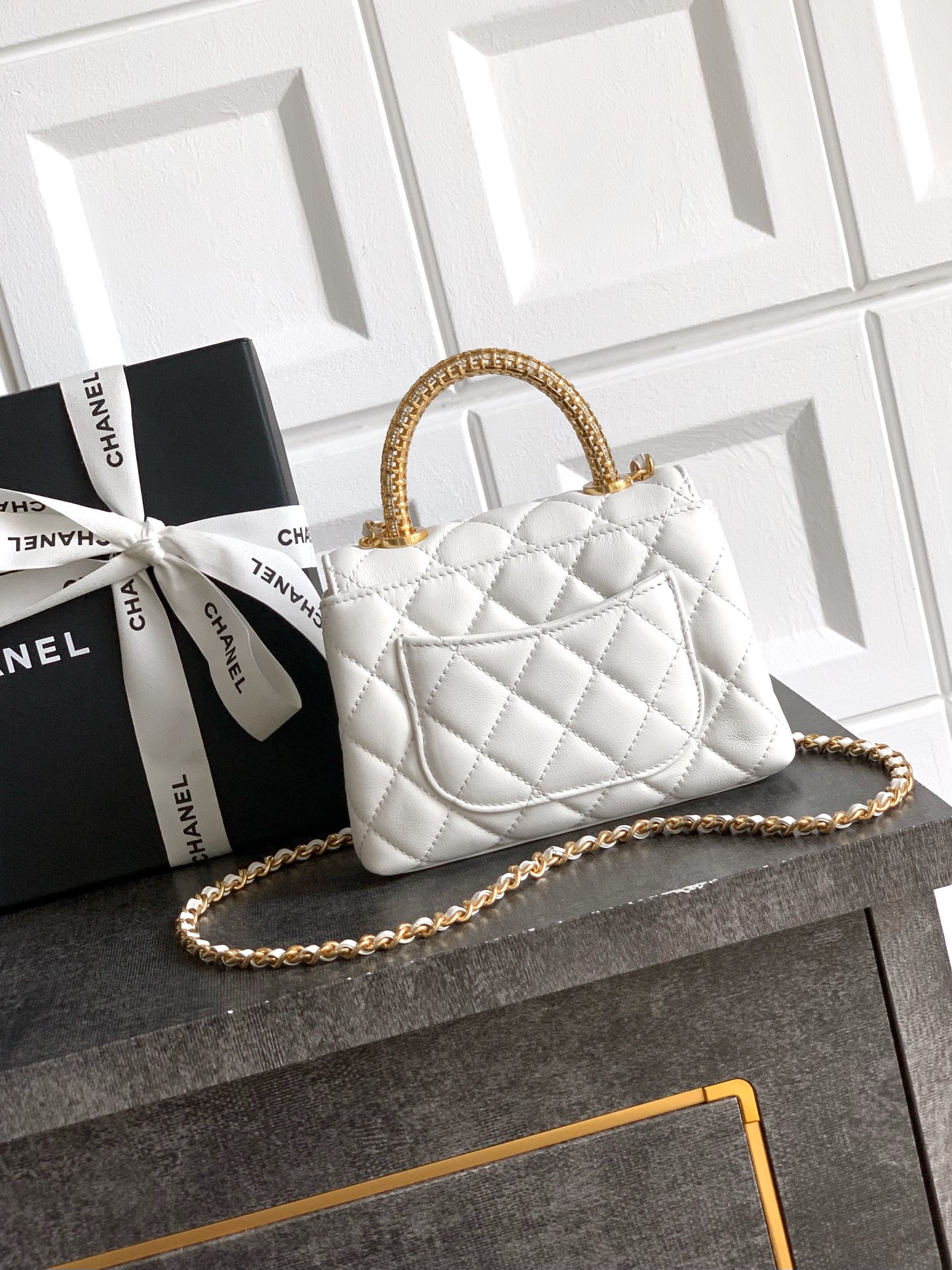 Chanel 一比一 女款 Coco Handle 迷你菱格手提包 白色 清新優雅款| 13 Chanel 一比一 女款 Coco Handle 迷你菱格手提包 白色 清新優雅款