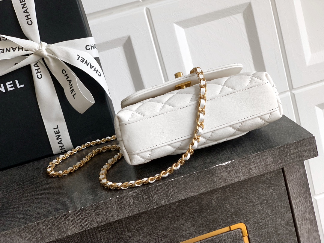 Chanel 一比一 女款 Coco Handle 迷你菱格手提包 白色 清新優雅款| 12 Chanel 一比一 女款 Coco Handle 迷你菱格手提包 白色 清新優雅款