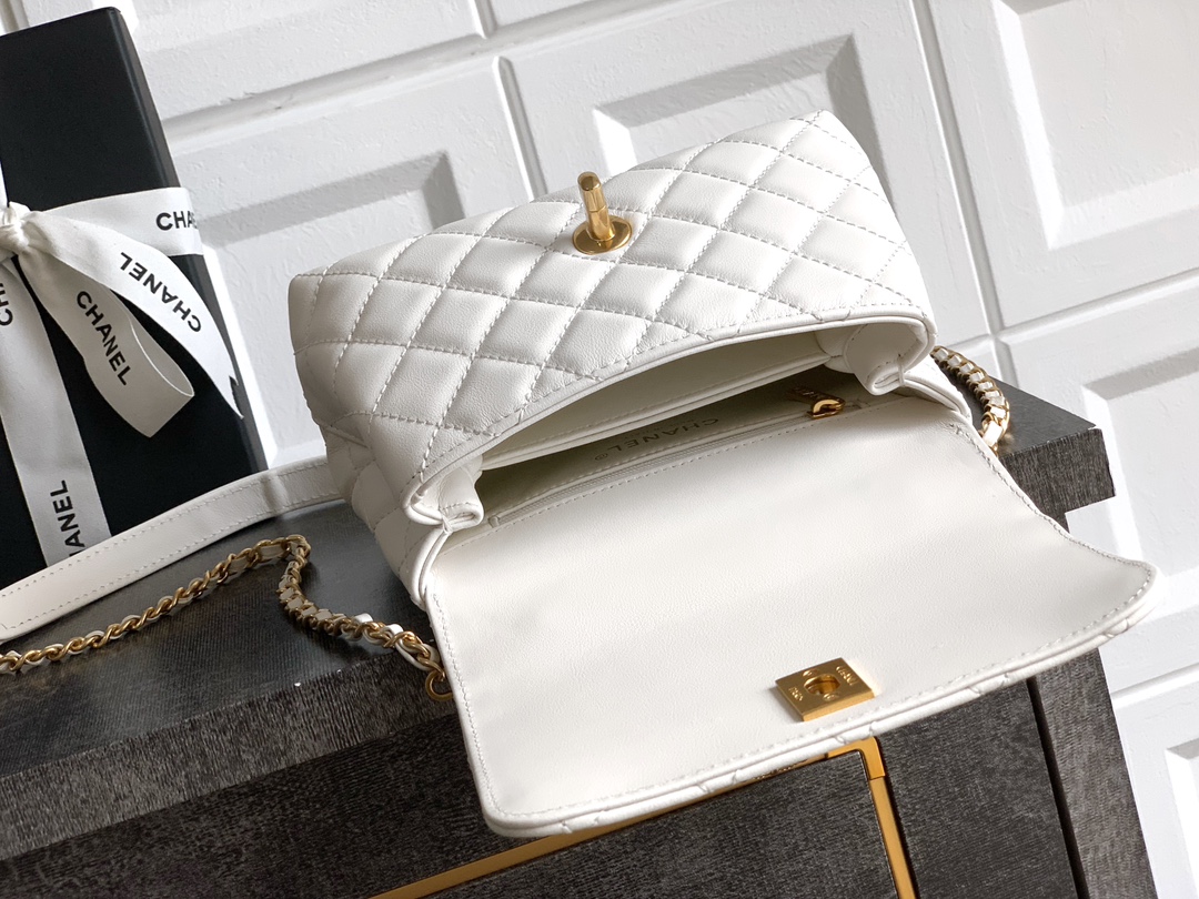 Chanel 高仿 女款 Coco Handle 小號菱格手提包 白色 百搭氣質款| 8 Chanel 高仿 女款 Coco Handle 小號菱格手提包 白色 百搭氣質款