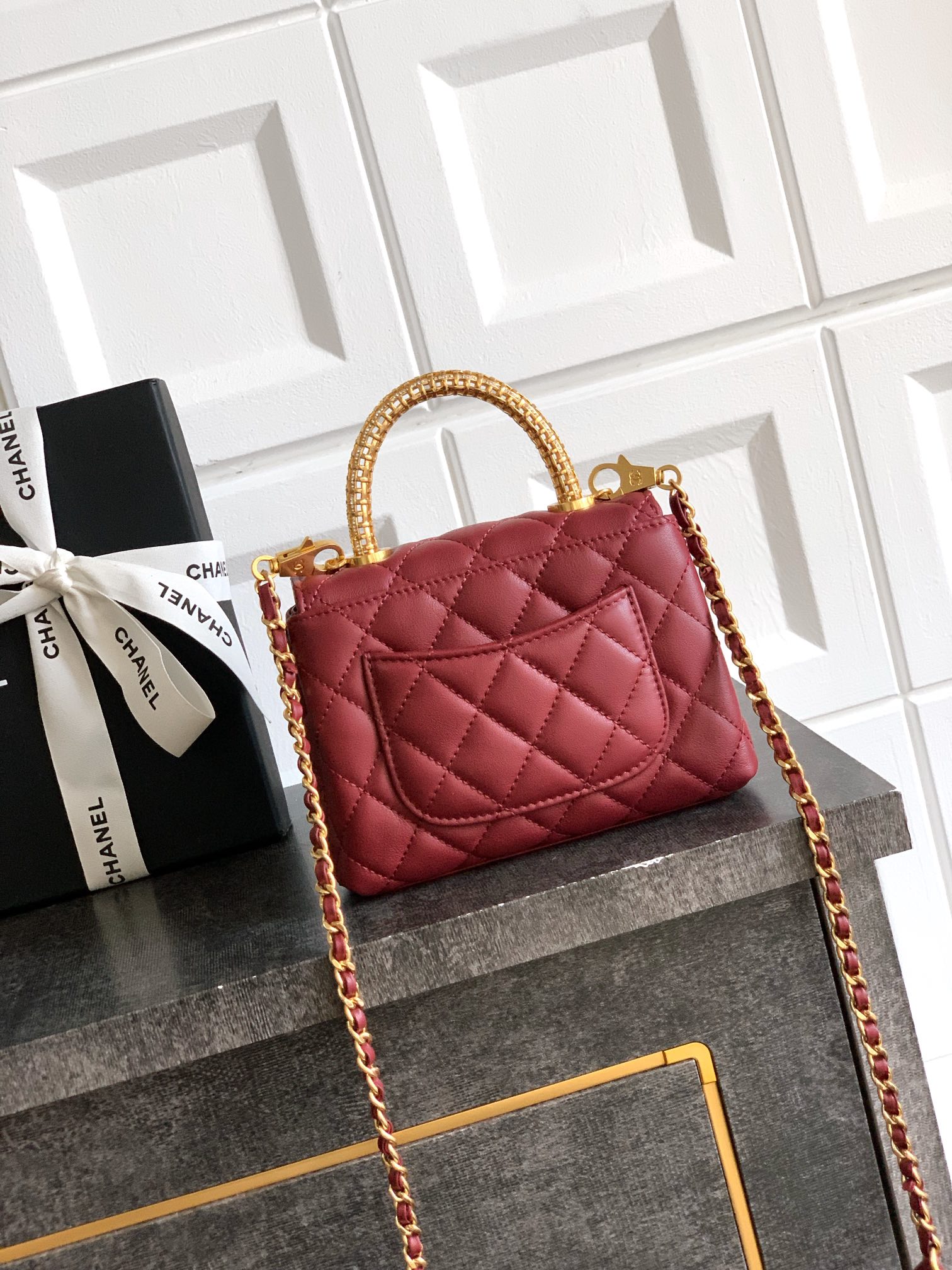 Chanel 一比一 女款 Coco Handle 迷你菱格手提包 紅色 小香風款| 13 Chanel 一比一 女款 Coco Handle 迷你菱格手提包 紅色 小香風款