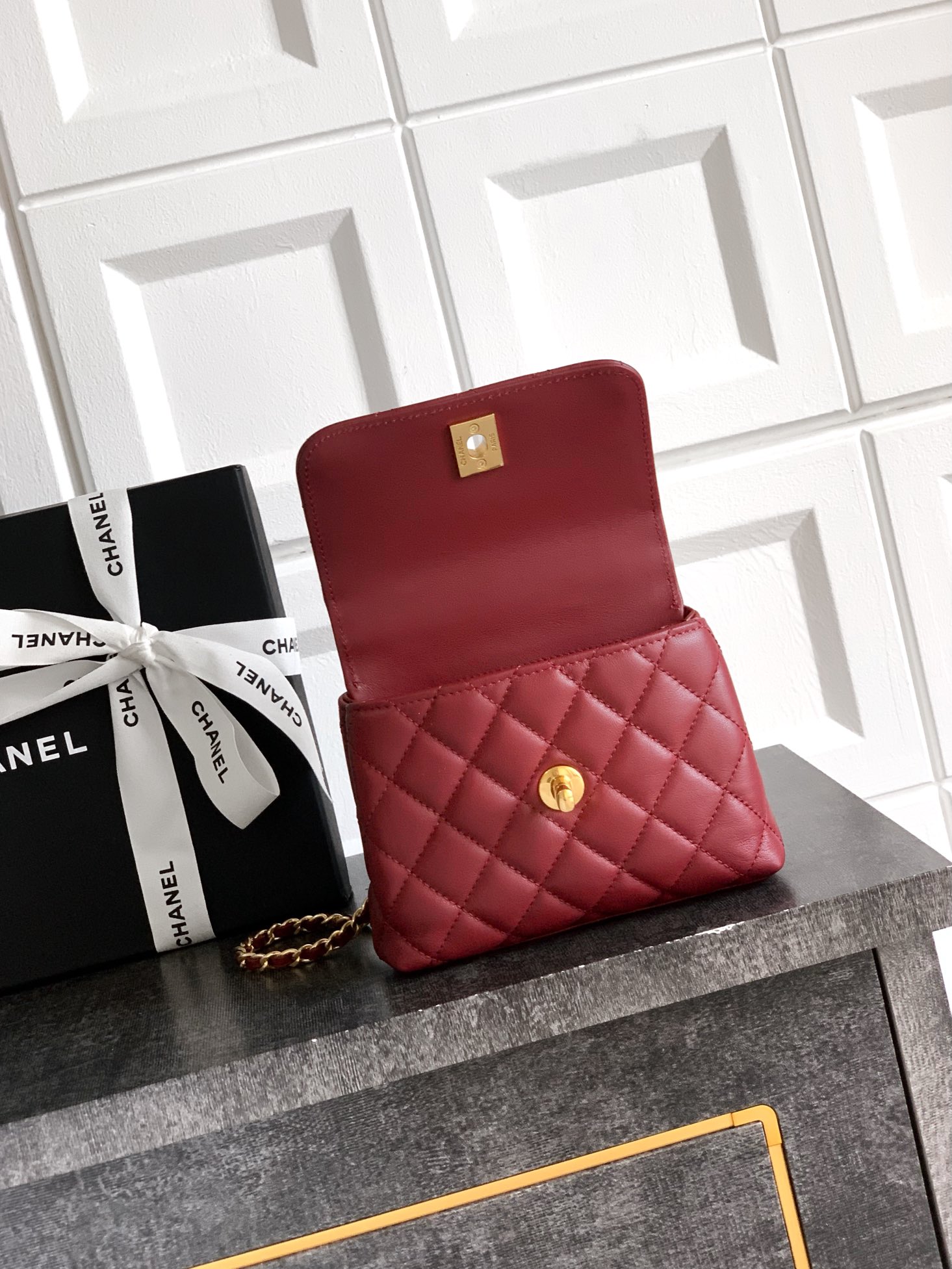 Chanel 一比一 女款 Coco Handle 迷你菱格手提包 紅色 小香風款| 11 Chanel 一比一 女款 Coco Handle 迷你菱格手提包 紅色 小香風款