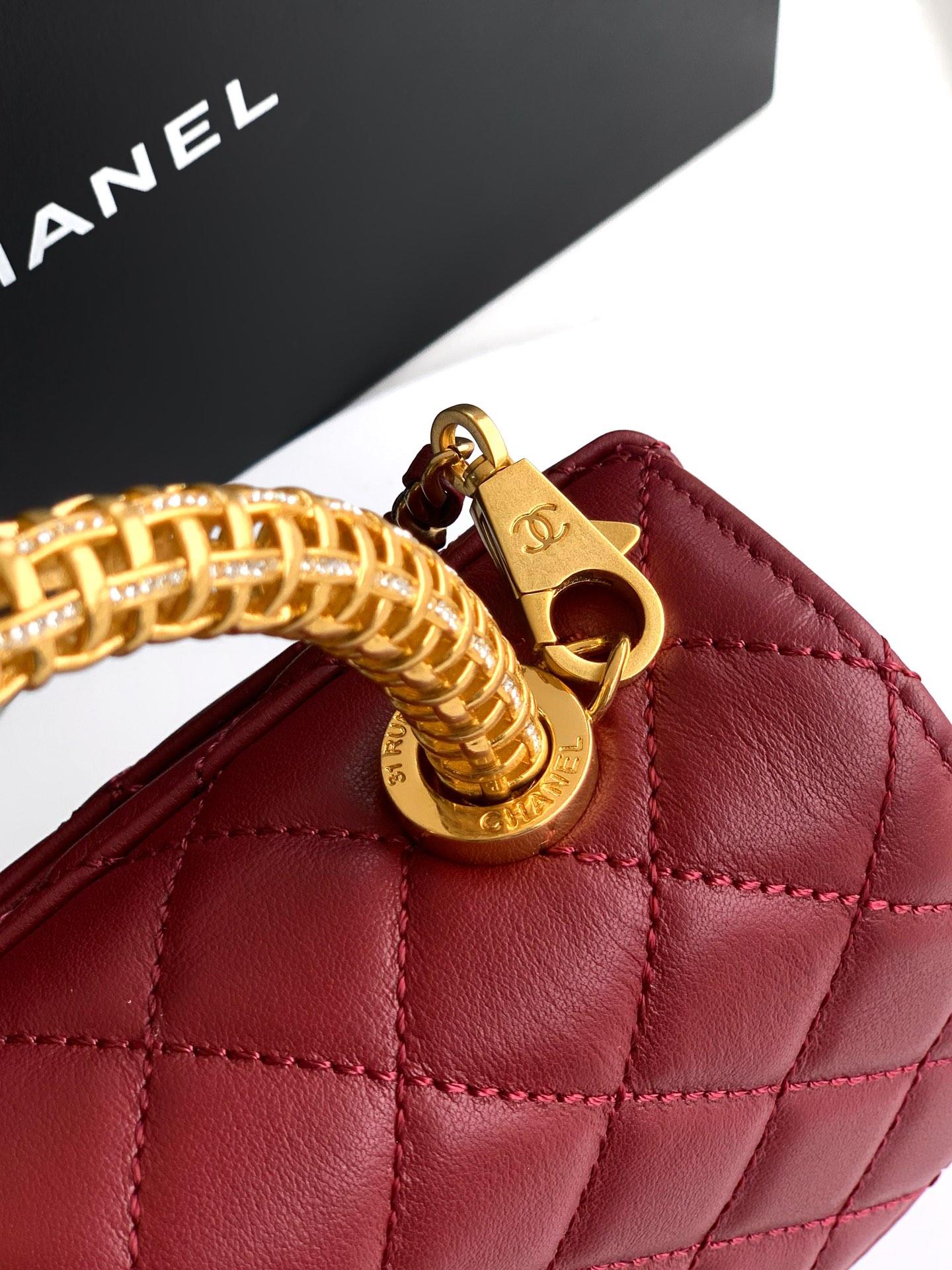 Chanel 原單 女款 Coco Handle 小號菱格手提包 紅色 氣質百搭款| 9 Chanel 原單 女款 Coco Handle 小號菱格手提包 紅色 氣質百搭款