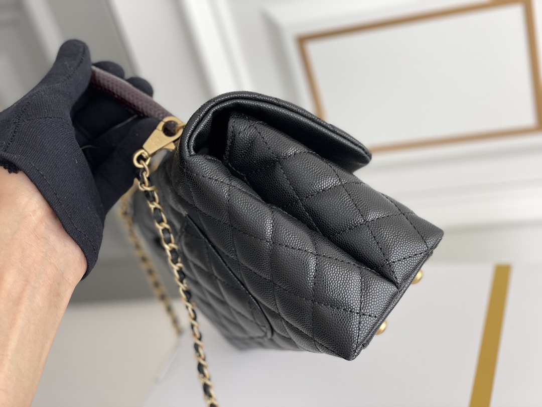 Chanel 高仿 女款 Coco Handle 小號菱格手提包 黑色 百搭通勤款| 11 Chanel 高仿 女款 Coco Handle 小號菱格手提包 黑色 百搭通勤款