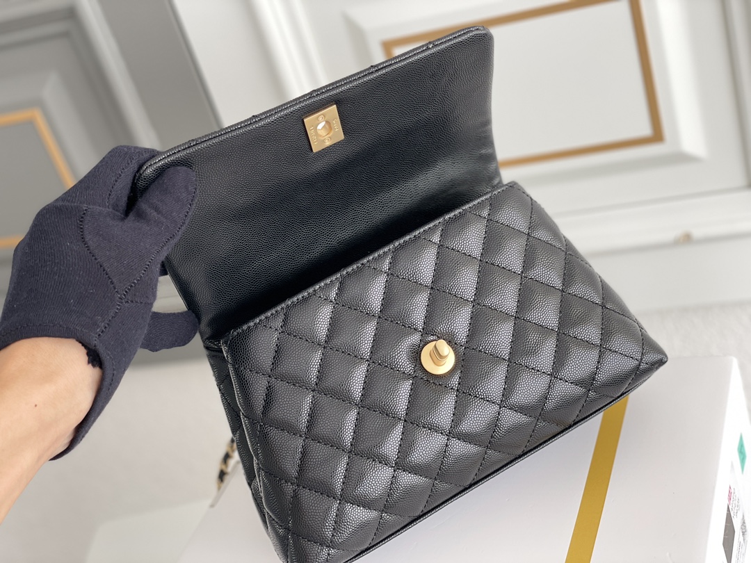 Chanel 高仿 女款 Coco Handle 小號菱格手提包 黑色 百搭通勤款| 9 Chanel 高仿 女款 Coco Handle 小號菱格手提包 黑色 百搭通勤款