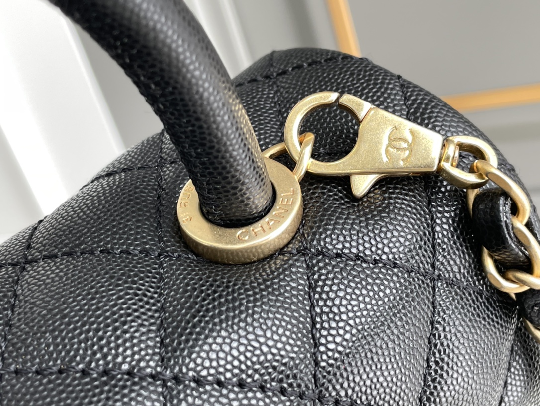 Chanel 高仿 女款 Coco Handle 大號菱格手提包 黑色 高級通勤款| 10 Chanel 高仿 女款 Coco Handle 大號菱格手提包 黑色 高級通勤款