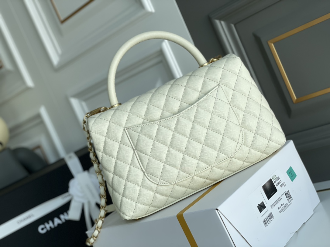 Chanel A貨 女款 Coco Handle 小號菱格手提包 白色 經典氣質款| 13 Chanel A貨 女款 Coco Handle 小號菱格手提包 白色 經典氣質款