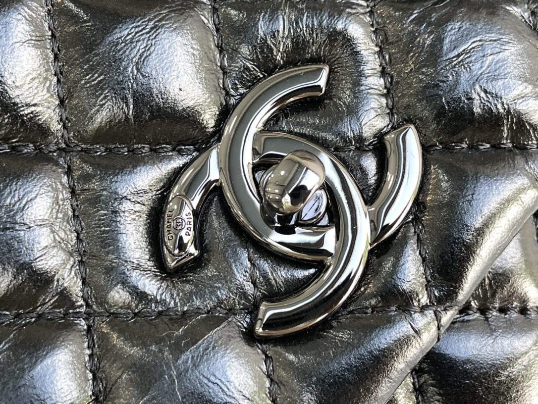 CHANEL 原單 Coco Handle 手提包 黑色漆皮 大號菱格紋鏈條包| 11 CHANEL 原單 Coco Handle 手提包 黑色漆皮 大號菱格紋鏈條包