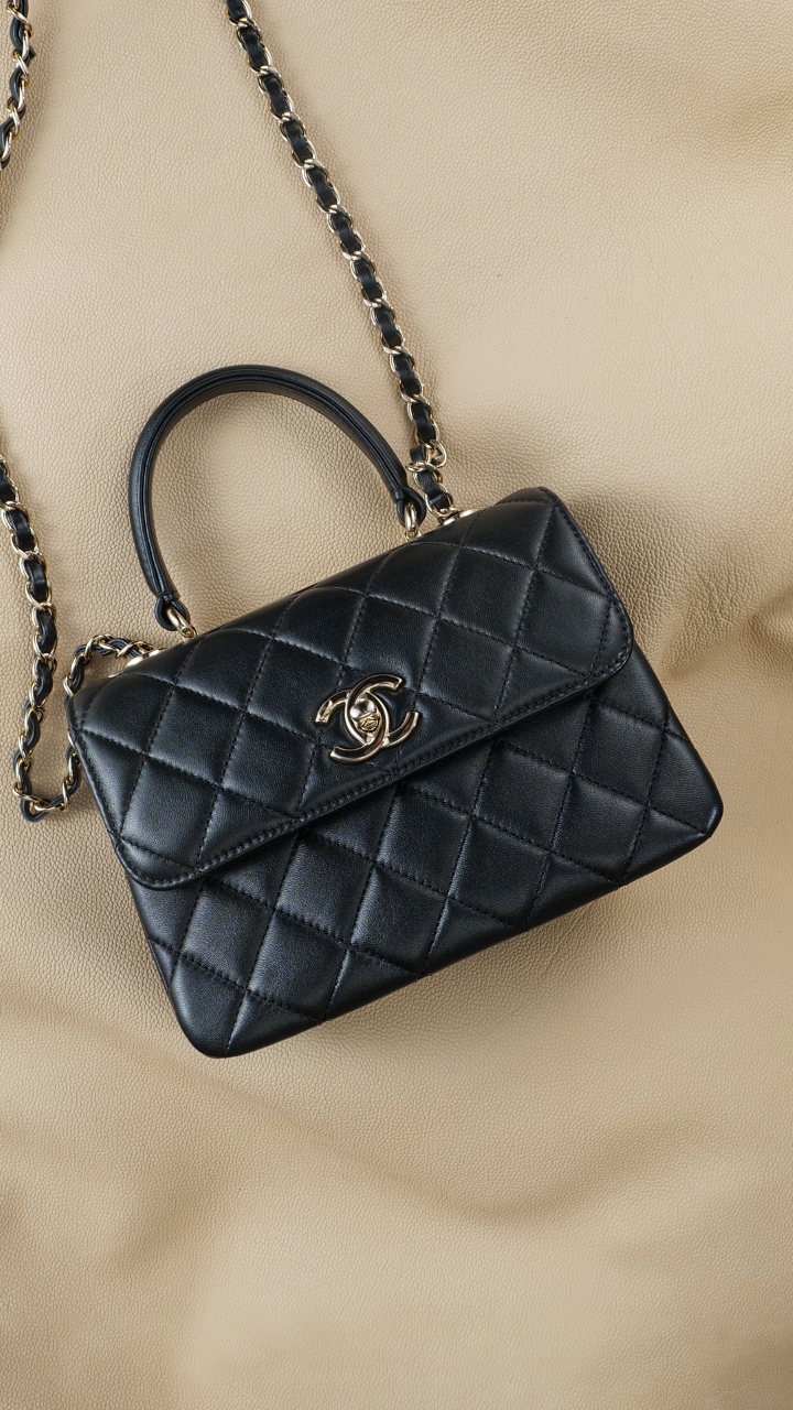 CHANEL 一比一 Coco Handle 手提包 小號 黑色菱格紋鏈條翻蓋包| 8 CHANEL 一比一 Coco Handle 手提包 小號 黑色菱格紋鏈條翻蓋包