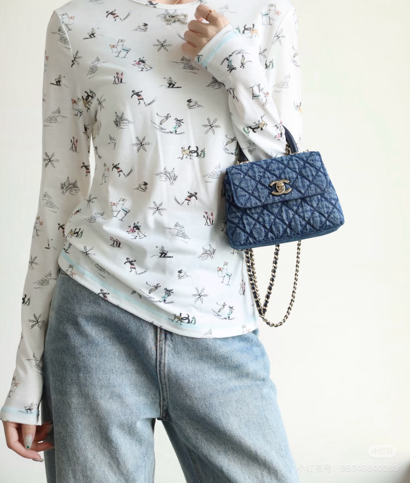 CHANEL 高仿 Coco Handle 迷你手提包 牛仔藍丹寧菱格紋鏈條包| 13 CHANEL 高仿 Coco Handle 迷你手提包 牛仔藍丹寧菱格紋鏈條包