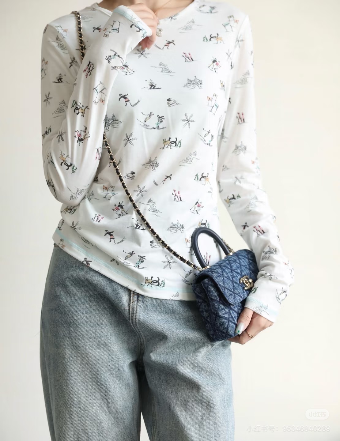 CHANEL 高仿 Coco Handle 迷你手提包 牛仔藍丹寧菱格紋鏈條包| 8 CHANEL 高仿 Coco Handle 迷你手提包 牛仔藍丹寧菱格紋鏈條包