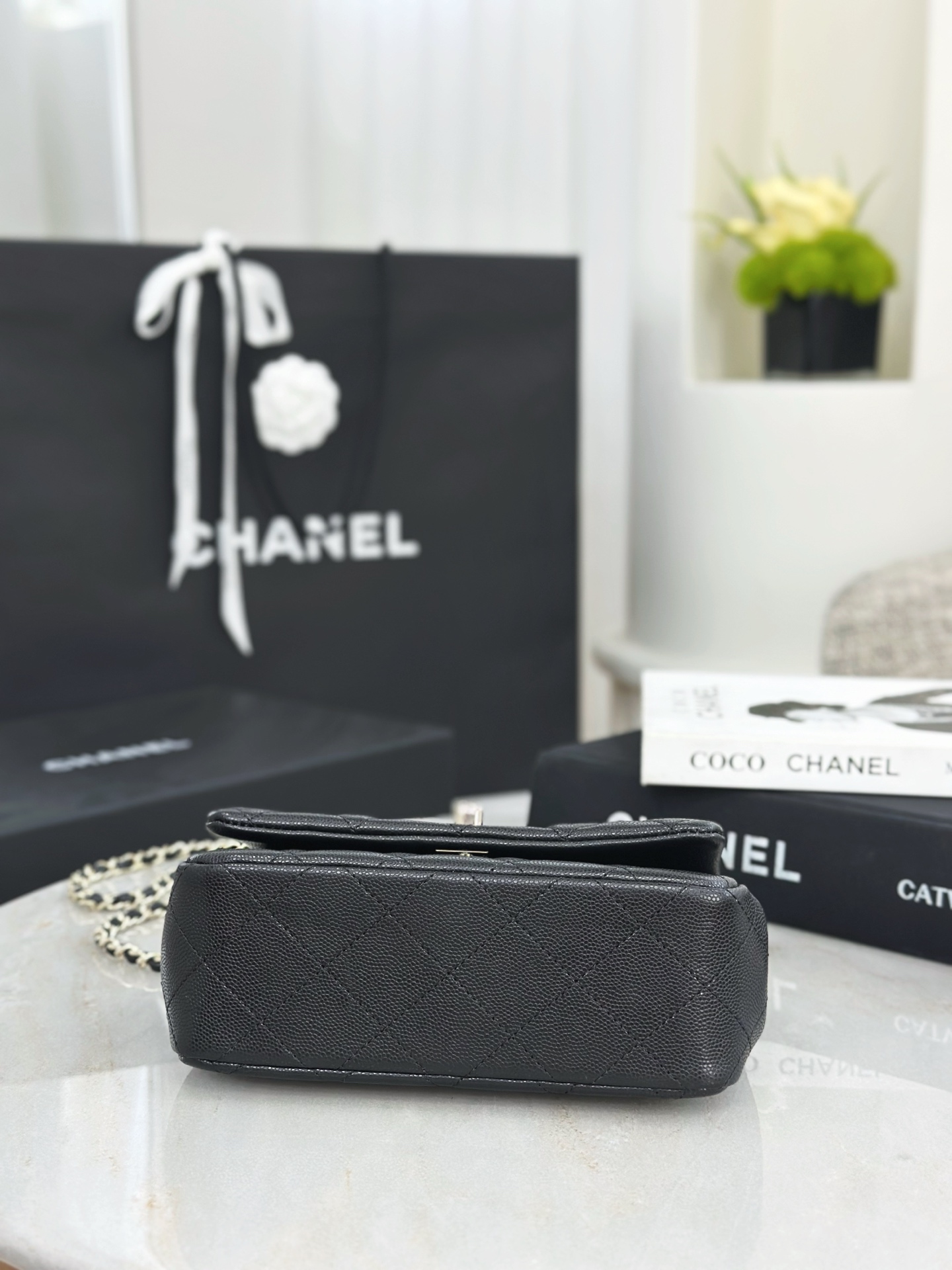 CHANEL A貨 Coco Handle 迷你手提包 黑色荔枝紋菱格紋鏈條包| 11 CHANEL A貨 Coco Handle 迷你手提包 黑色荔枝紋菱格紋鏈條包
