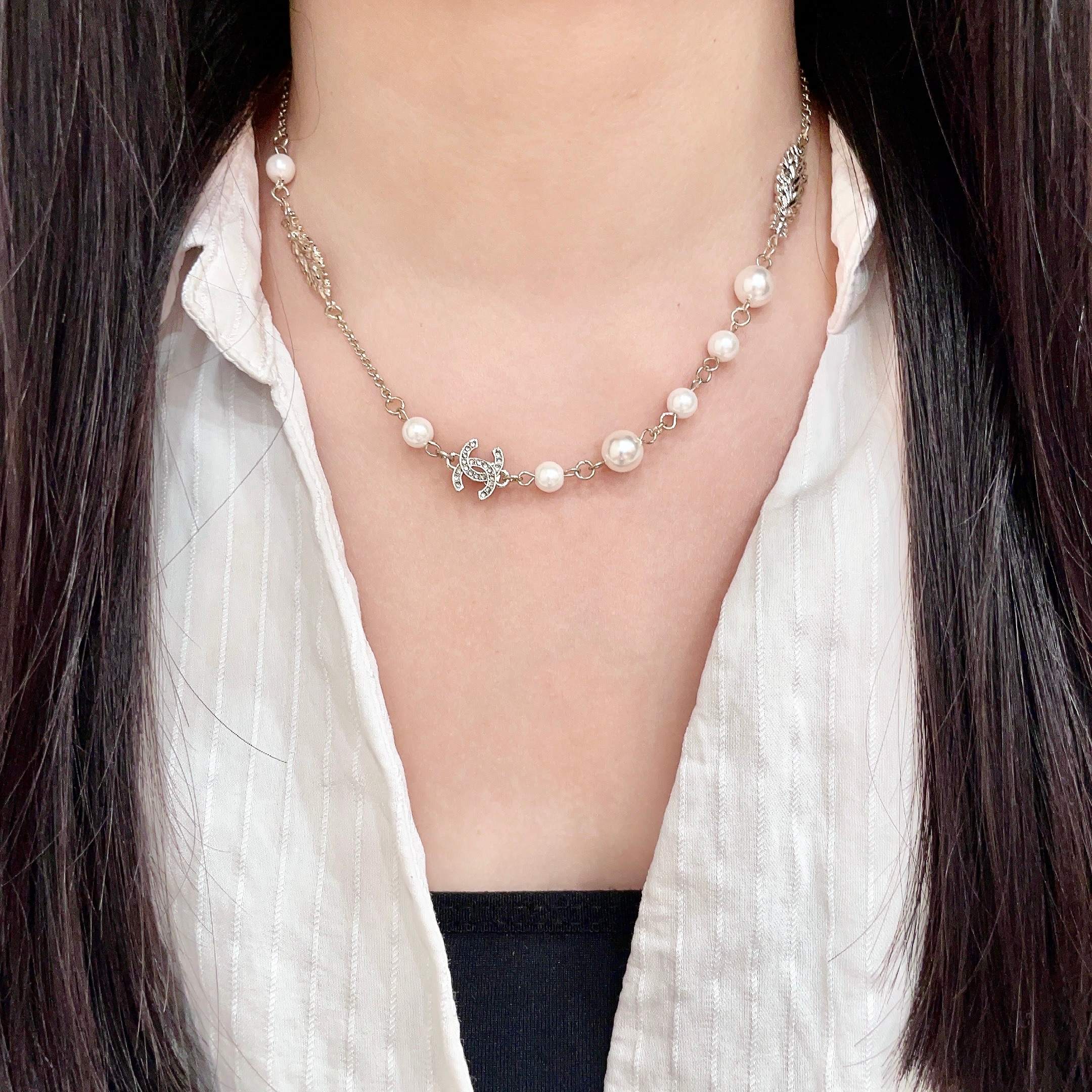 Chanel 一比一珍珠雙C項鍊 女款優雅氣質鎖骨鍊 百搭款| 13 Chanel 一比一珍珠雙C項鍊 女款優雅氣質鎖骨鍊 百搭款