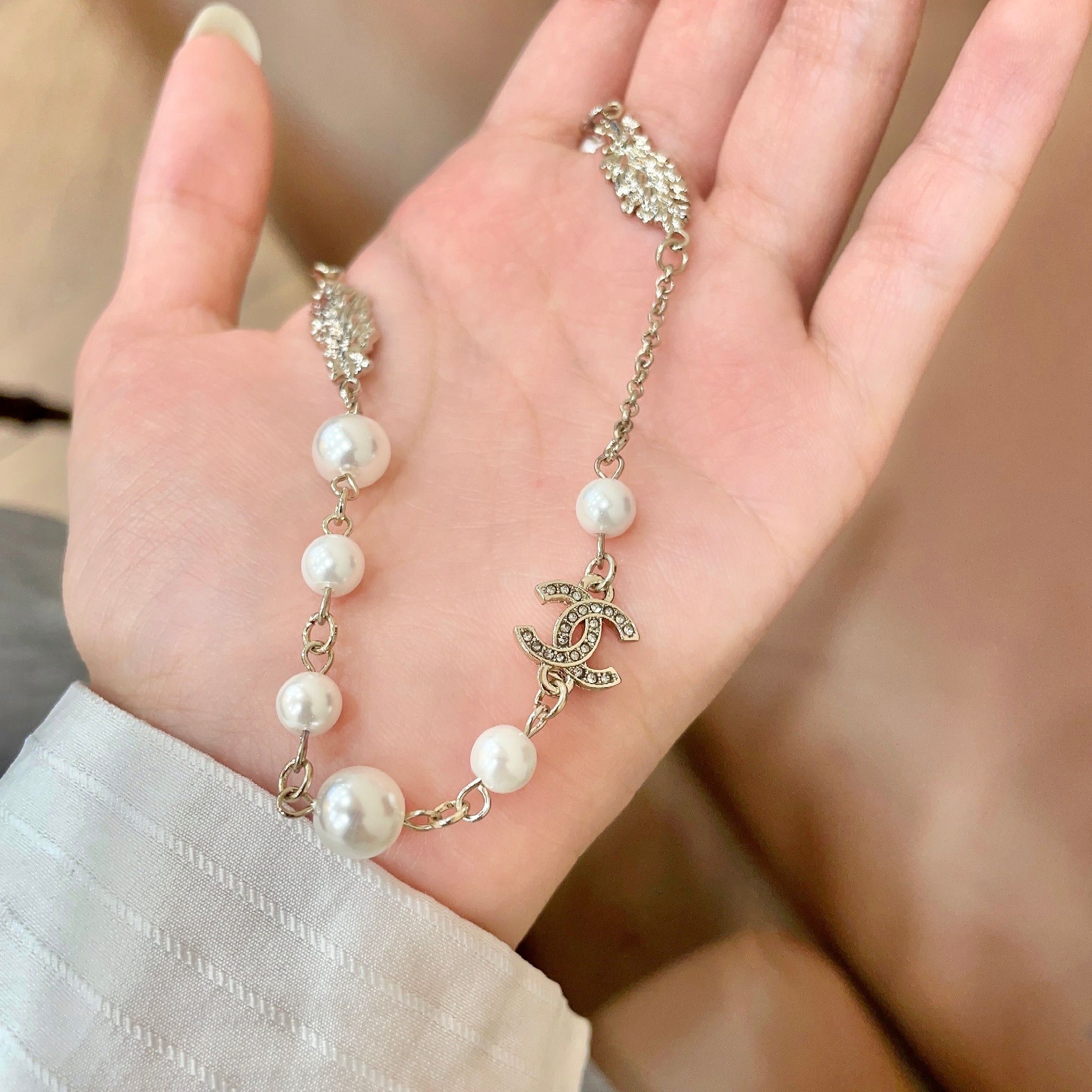 Chanel 一比一珍珠雙C項鍊 女款優雅氣質鎖骨鍊 百搭款| 11 Chanel 一比一珍珠雙C項鍊 女款優雅氣質鎖骨鍊 百搭款