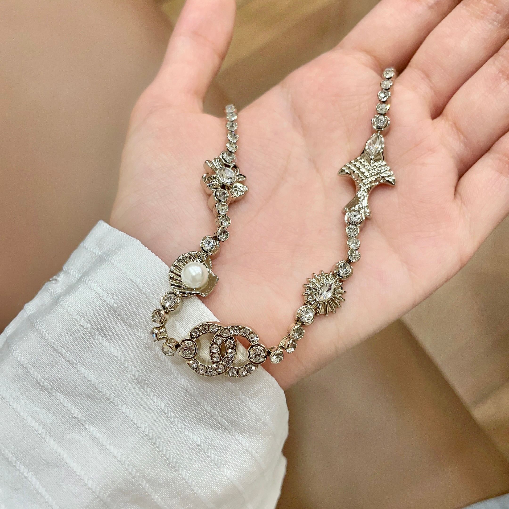 Chanel A貨星星鑲鑽珍珠項鍊 女款輕奢氣質百搭款| 12 Chanel A貨星星鑲鑽珍珠項鍊 女款輕奢氣質百搭款