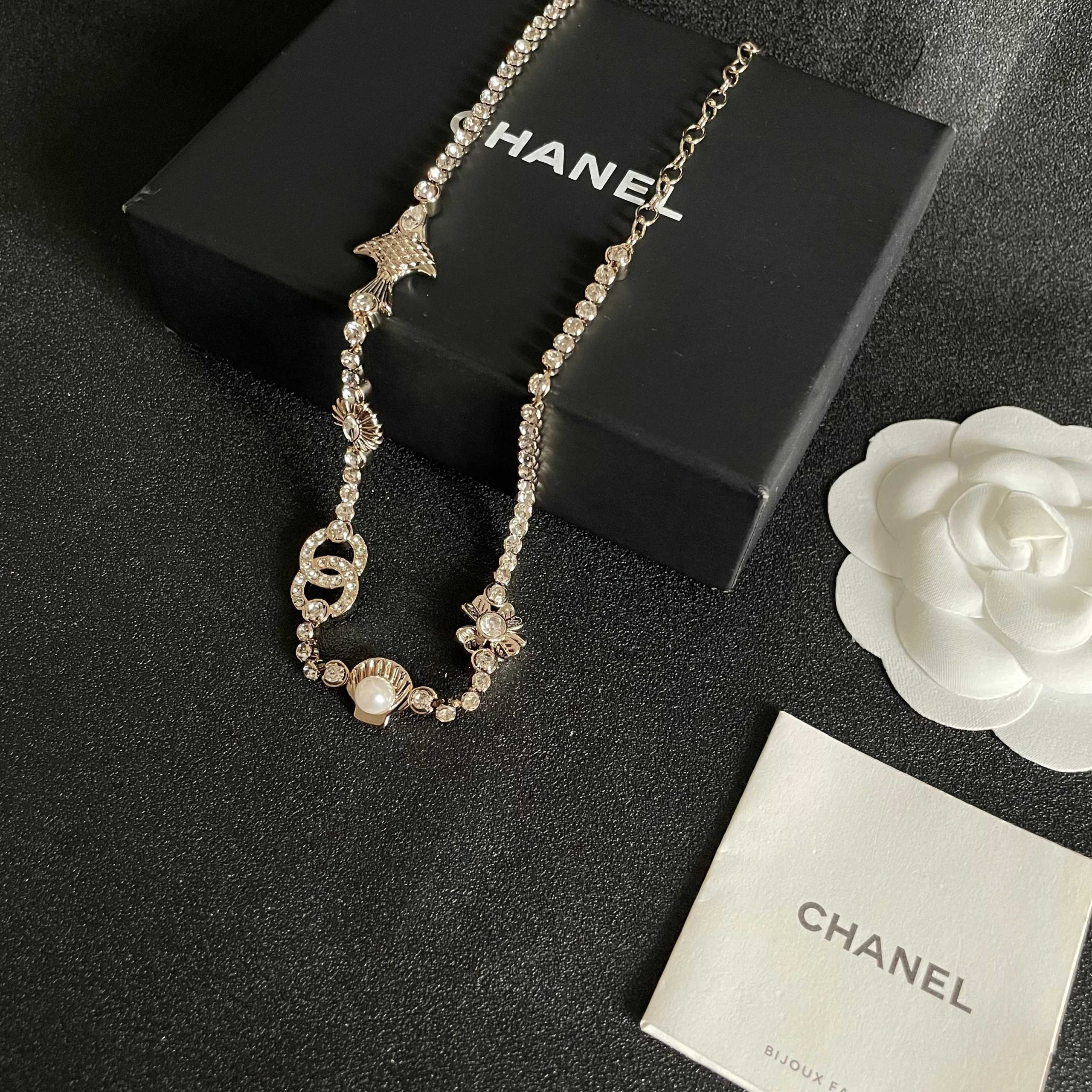 Chanel A貨星星鑲鑽珍珠項鍊 女款輕奢氣質百搭款| 11 Chanel A貨星星鑲鑽珍珠項鍊 女款輕奢氣質百搭款