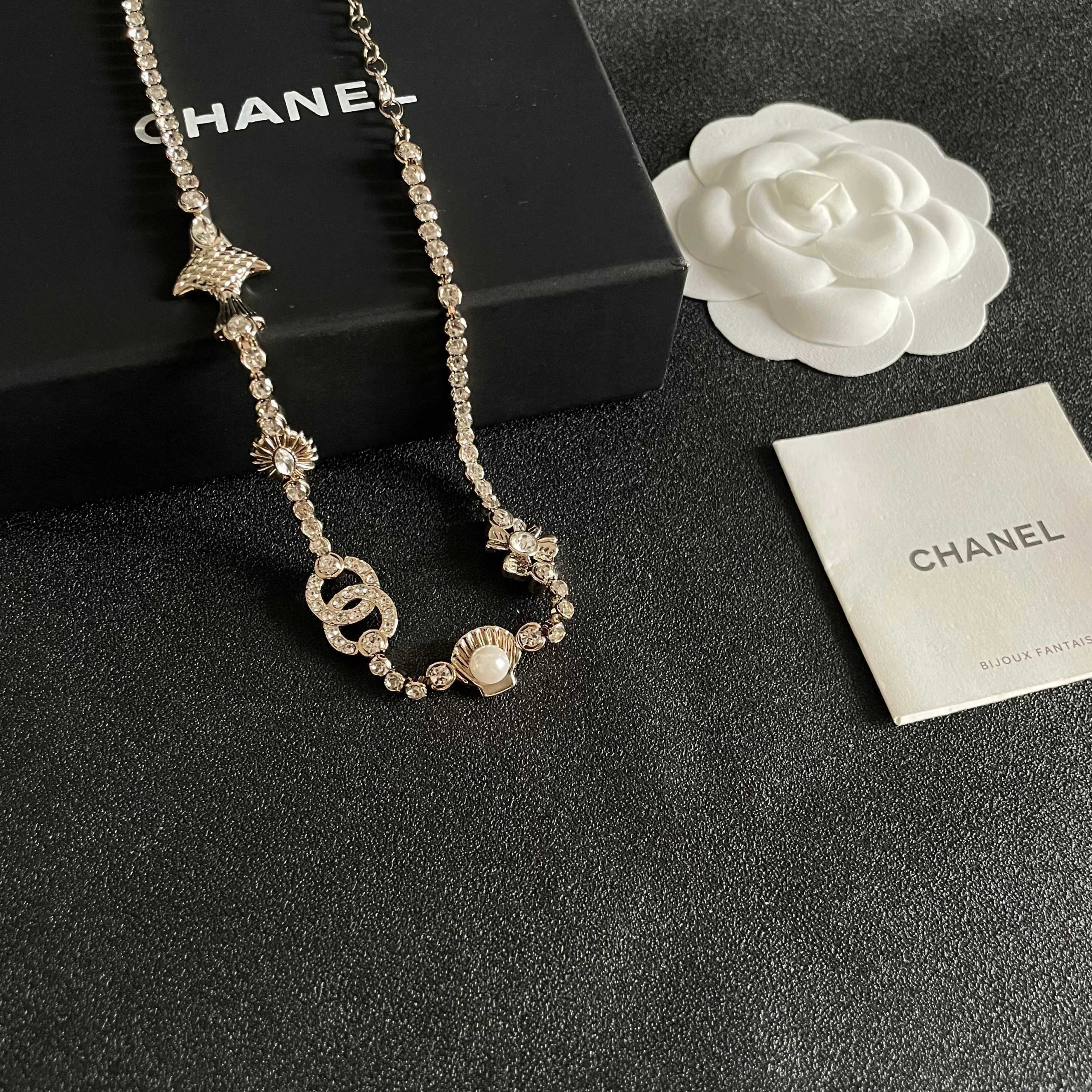 Chanel A貨星星鑲鑽珍珠項鍊 女款輕奢氣質百搭款| 10 Chanel A貨星星鑲鑽珍珠項鍊 女款輕奢氣質百搭款