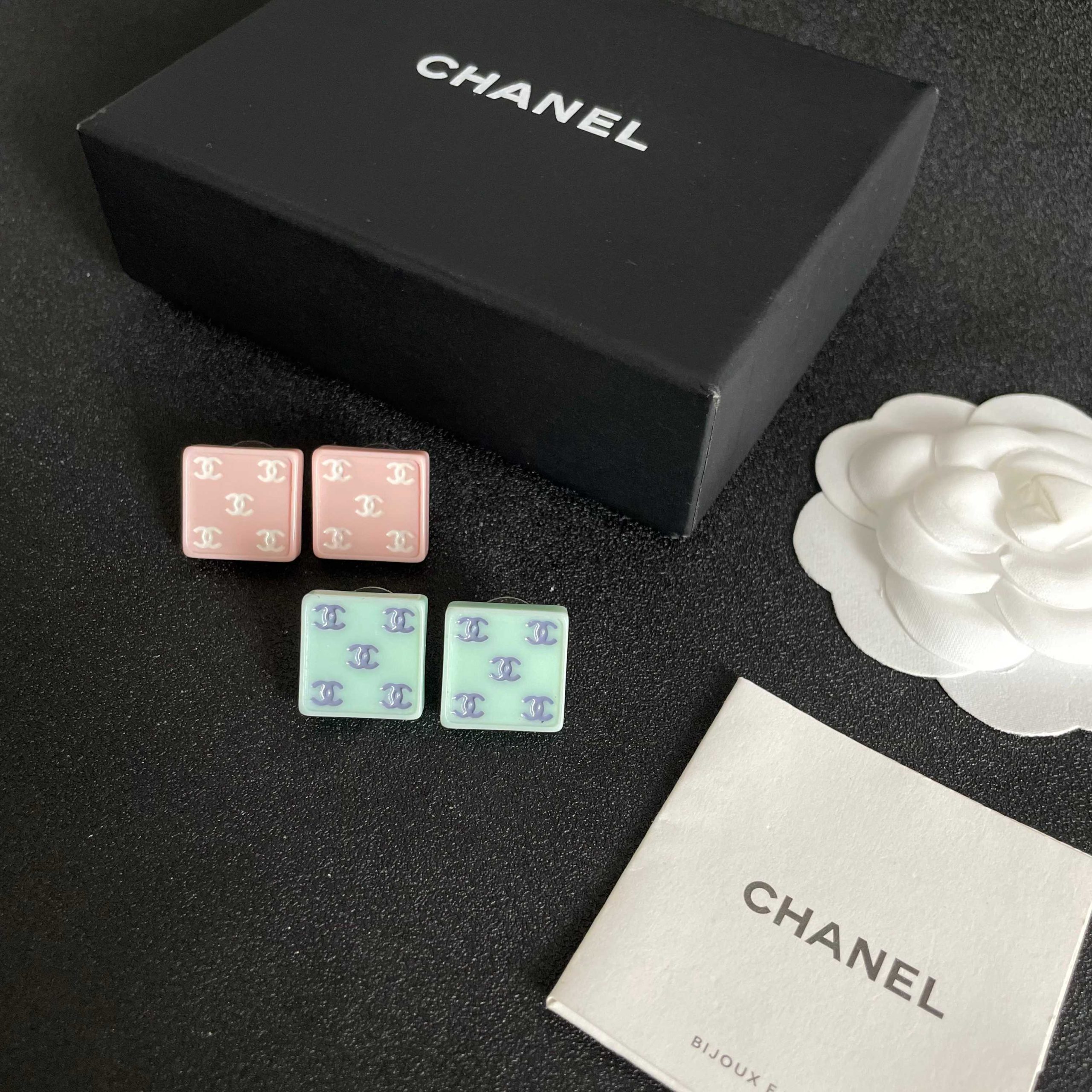 Chanel A貨粉色方形雙C耳環 女款甜美氣質百搭款| 15 Chanel A貨粉色方形雙C耳環 女款甜美氣質百搭款